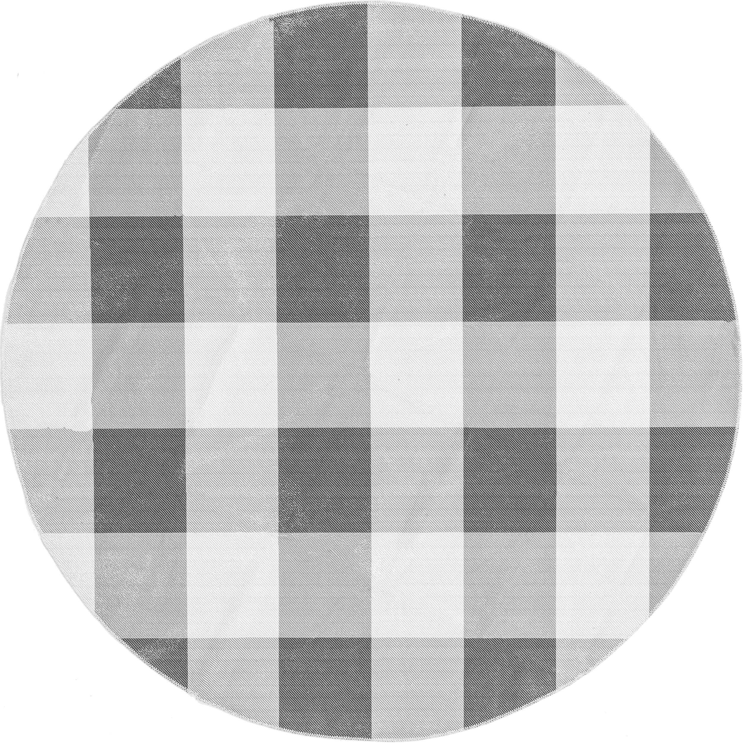 Alanna Buffalo Plaid Washable Rug | Grey