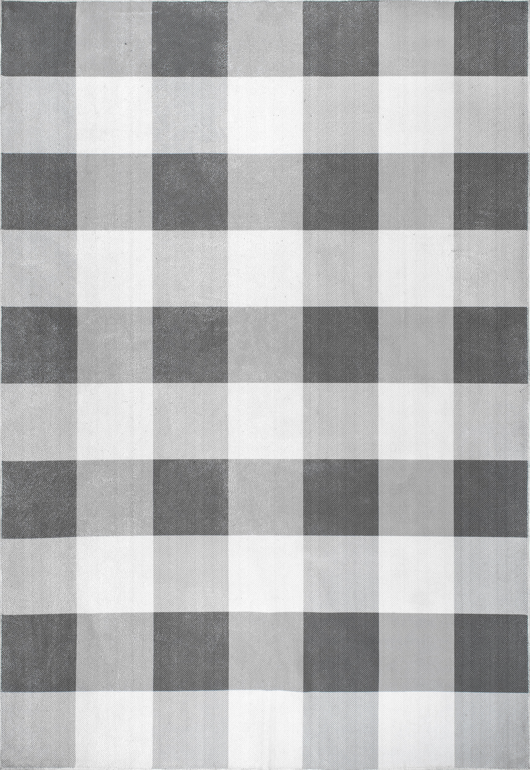 Alanna Buffalo Plaid Washable Rug | Grey