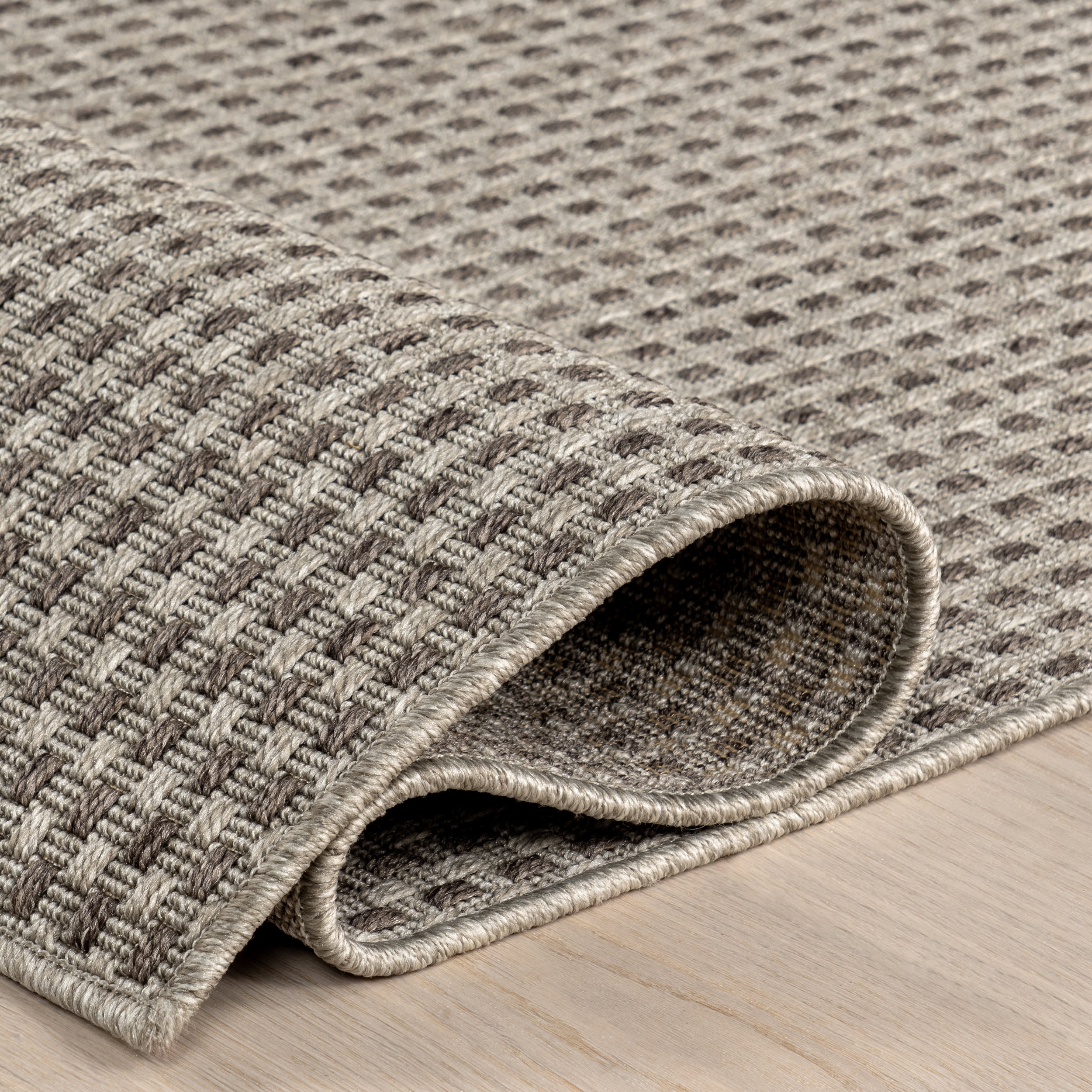 Alayna Textured Geometric Indoor/Outdoor Rug | Light Grey - Image 10