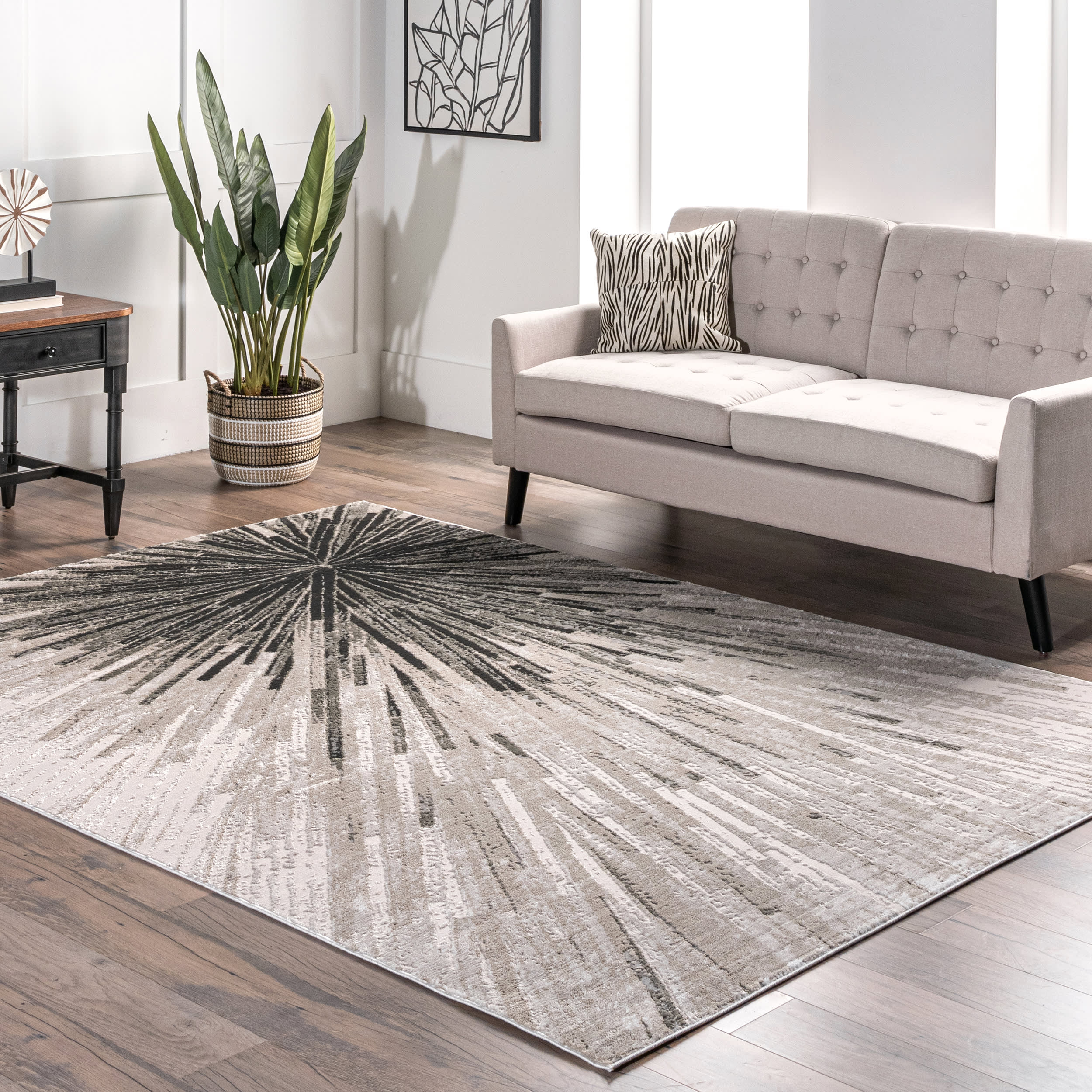 Alessia Splash Abstract Rug | Beige - Image 2
