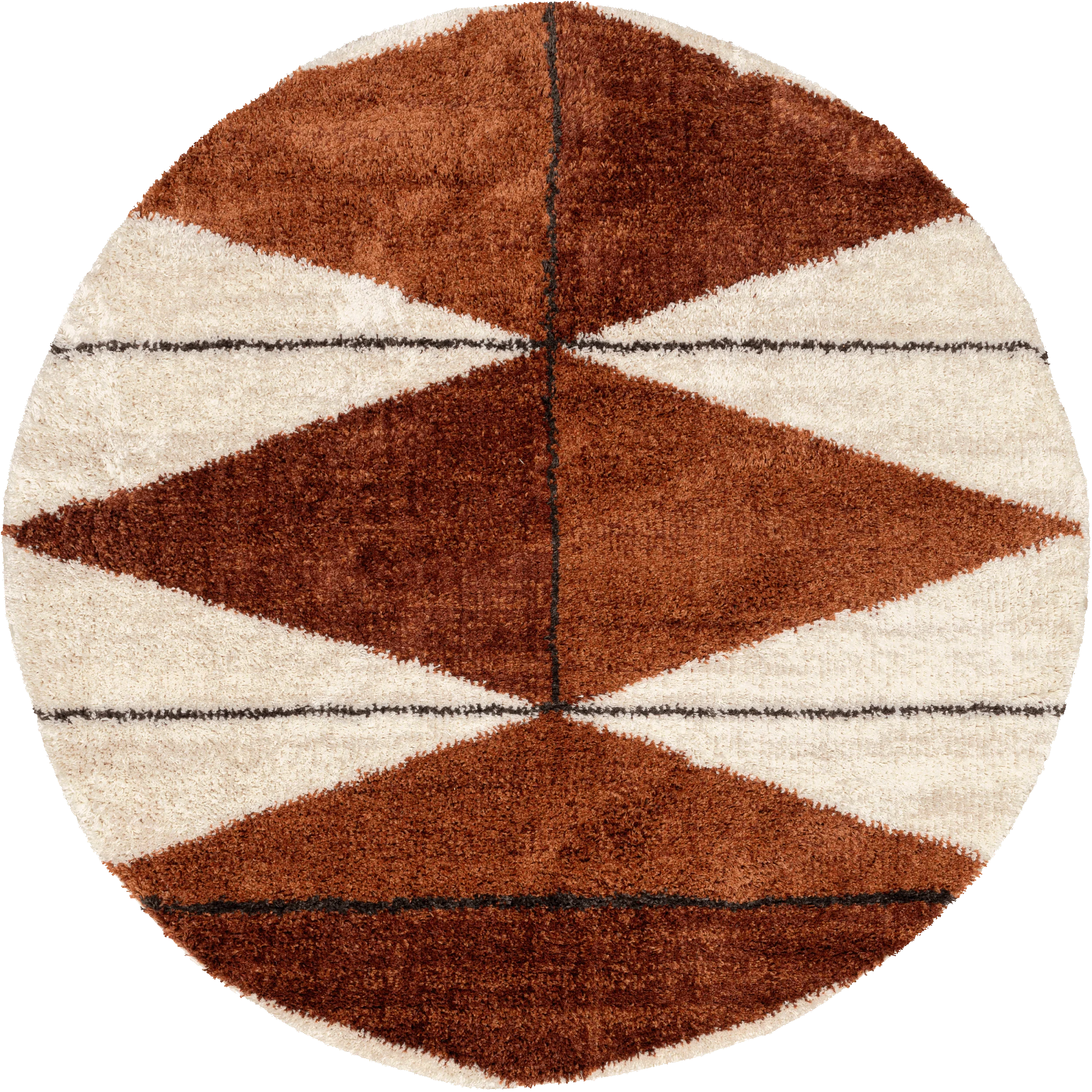 Alexia Diamond Tasseled Rug | Rust