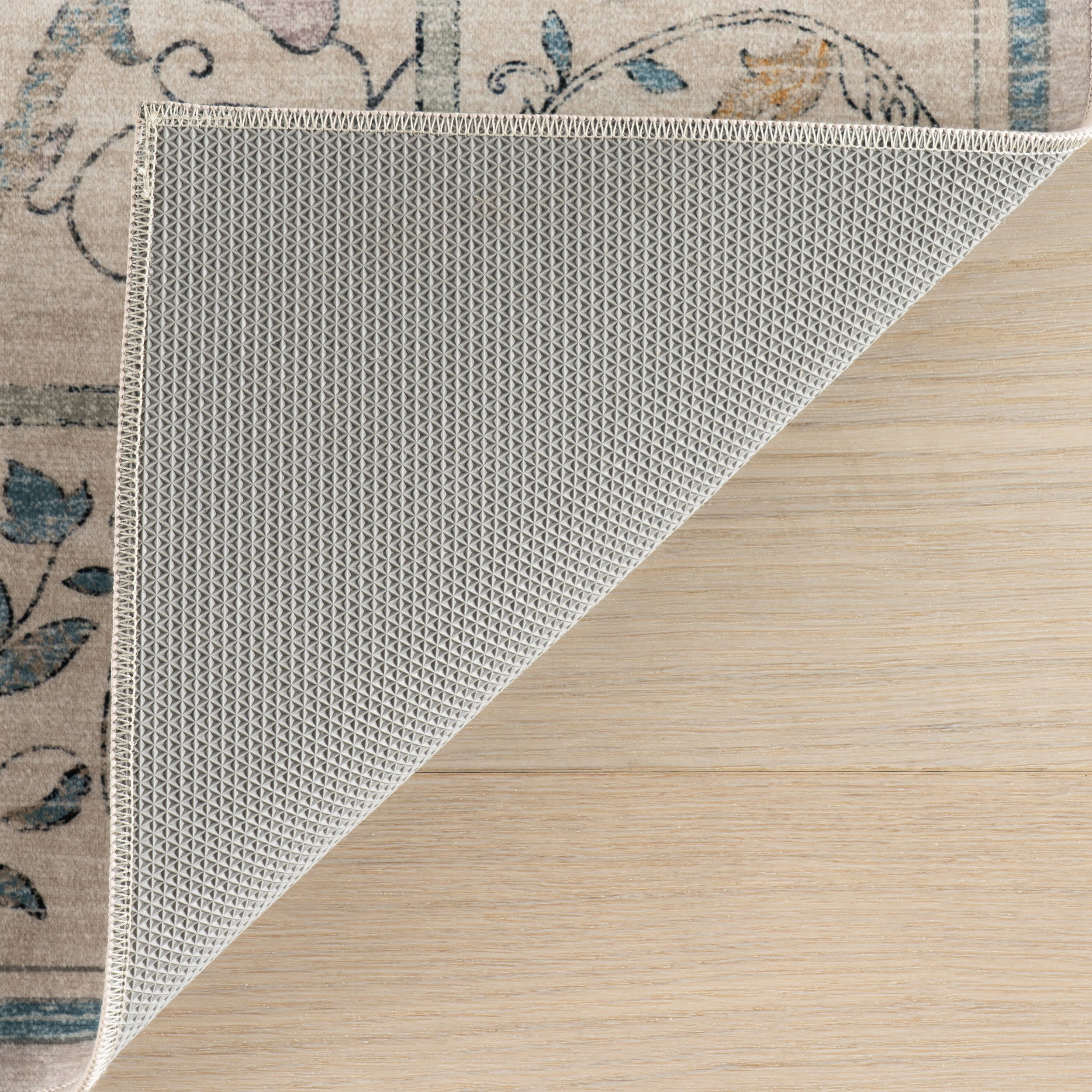 Alinae Floral Washable Rug | Beige - Image 7