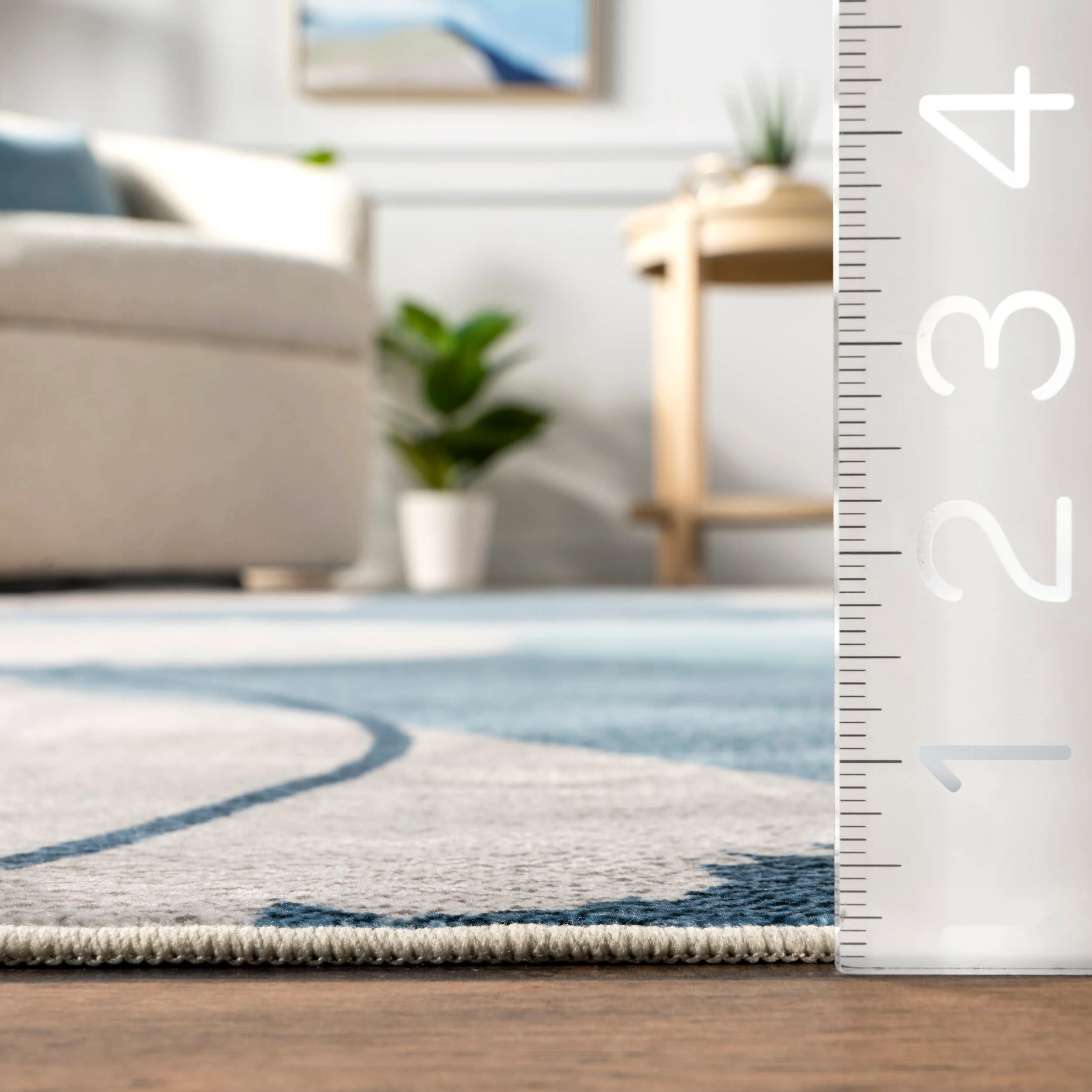 Alize Abstract Washable Rug | Blue - Image 5