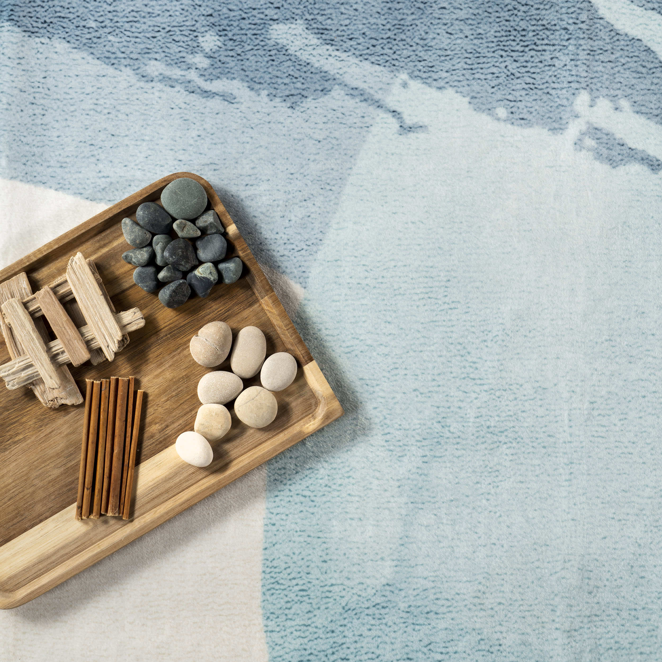 Alize Abstract Washable Rug | Blue - Image 7