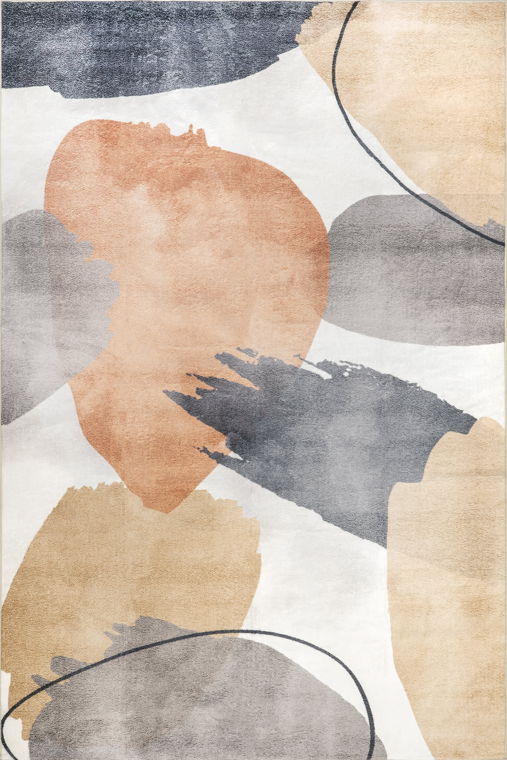 Alize Abstract Washable Rug | Peach
