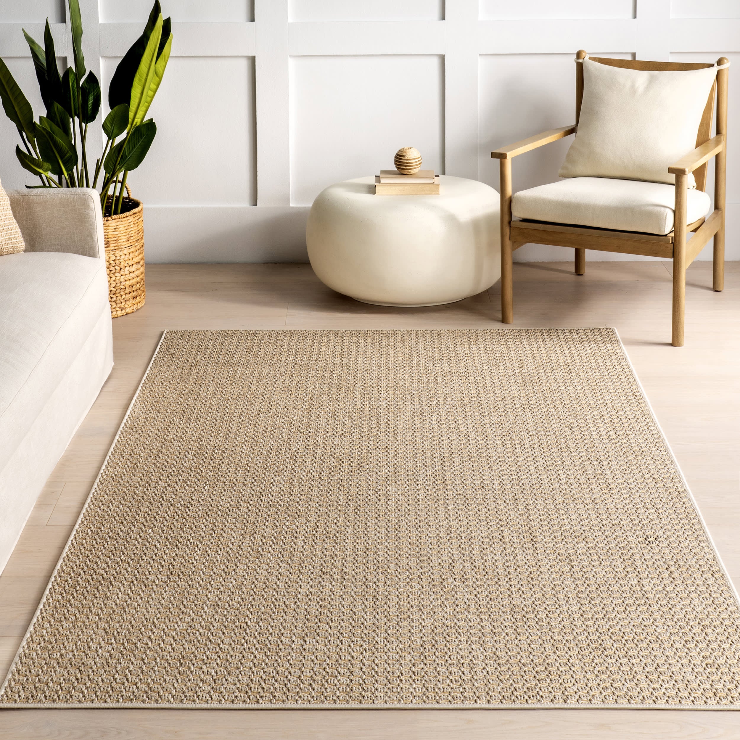 Alora Textured Geometric Indoor/Outdoor Rug | Beige - Image 5