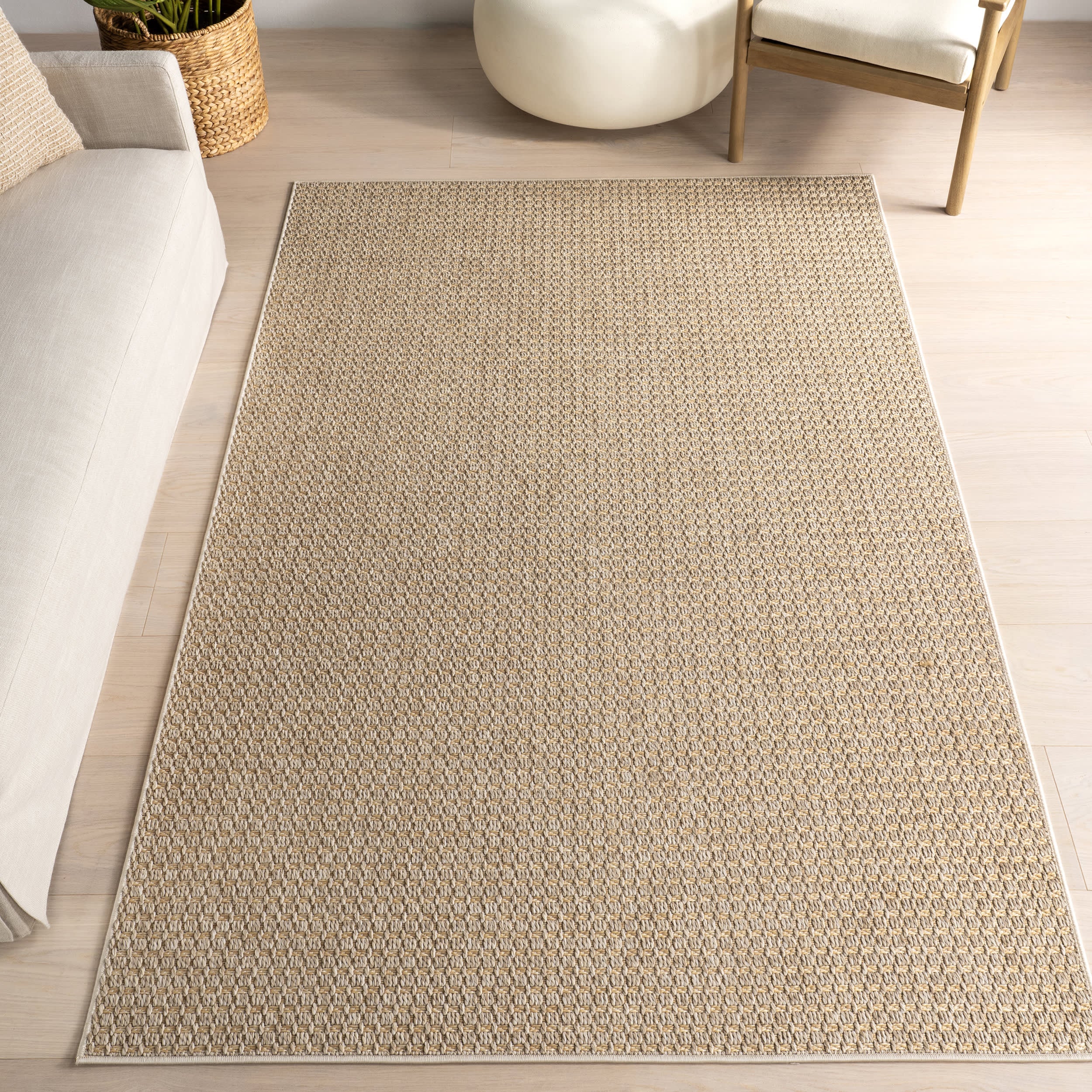 Alora Textured Geometric Indoor/Outdoor Rug | Beige - Image 9