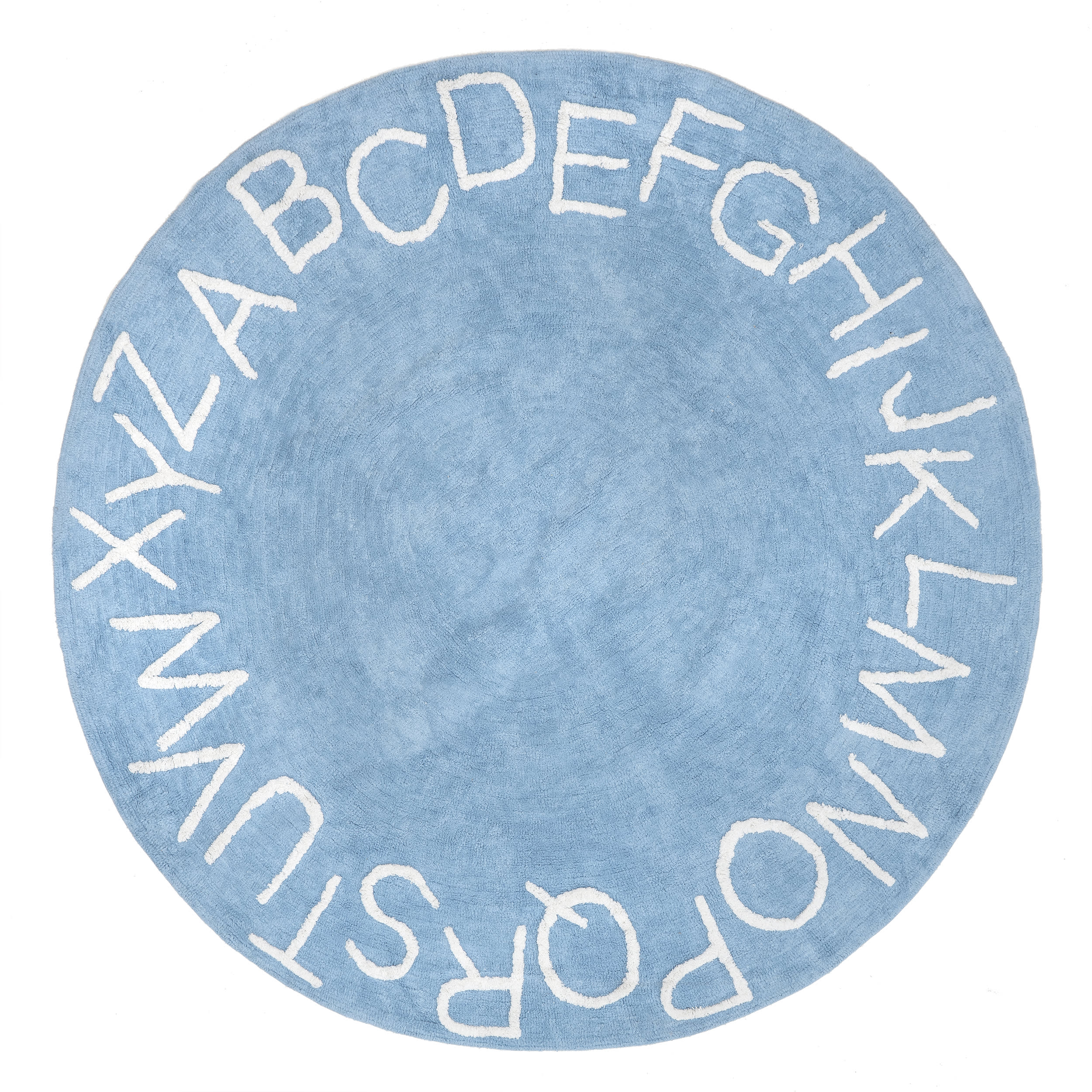 Alphabet Nursery Washable Rug | Light Blue