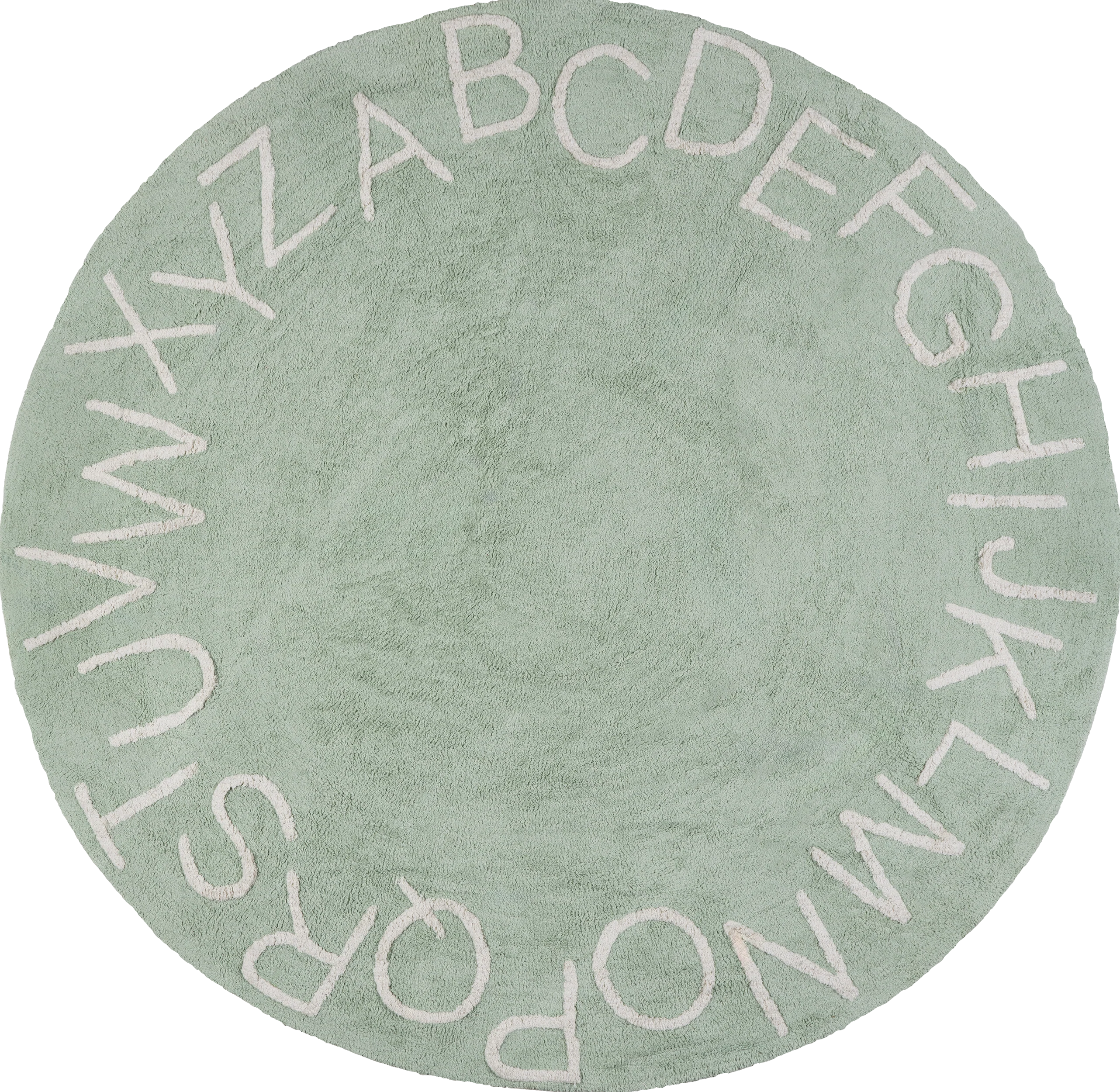 Alphabet Nursery Washable Rug | Mint Green