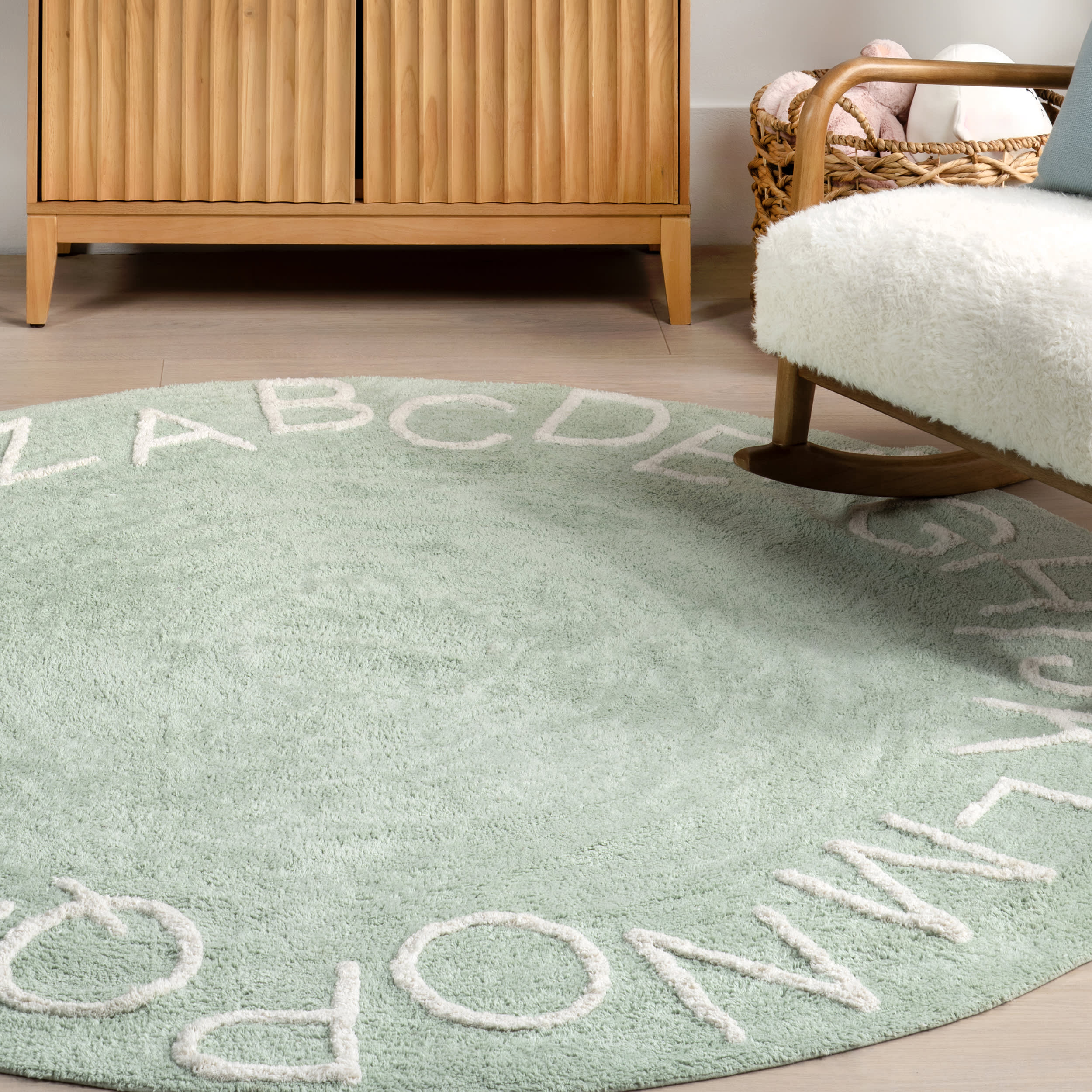 Alphabet Nursery Washable Rug | Mint Green - Image 5