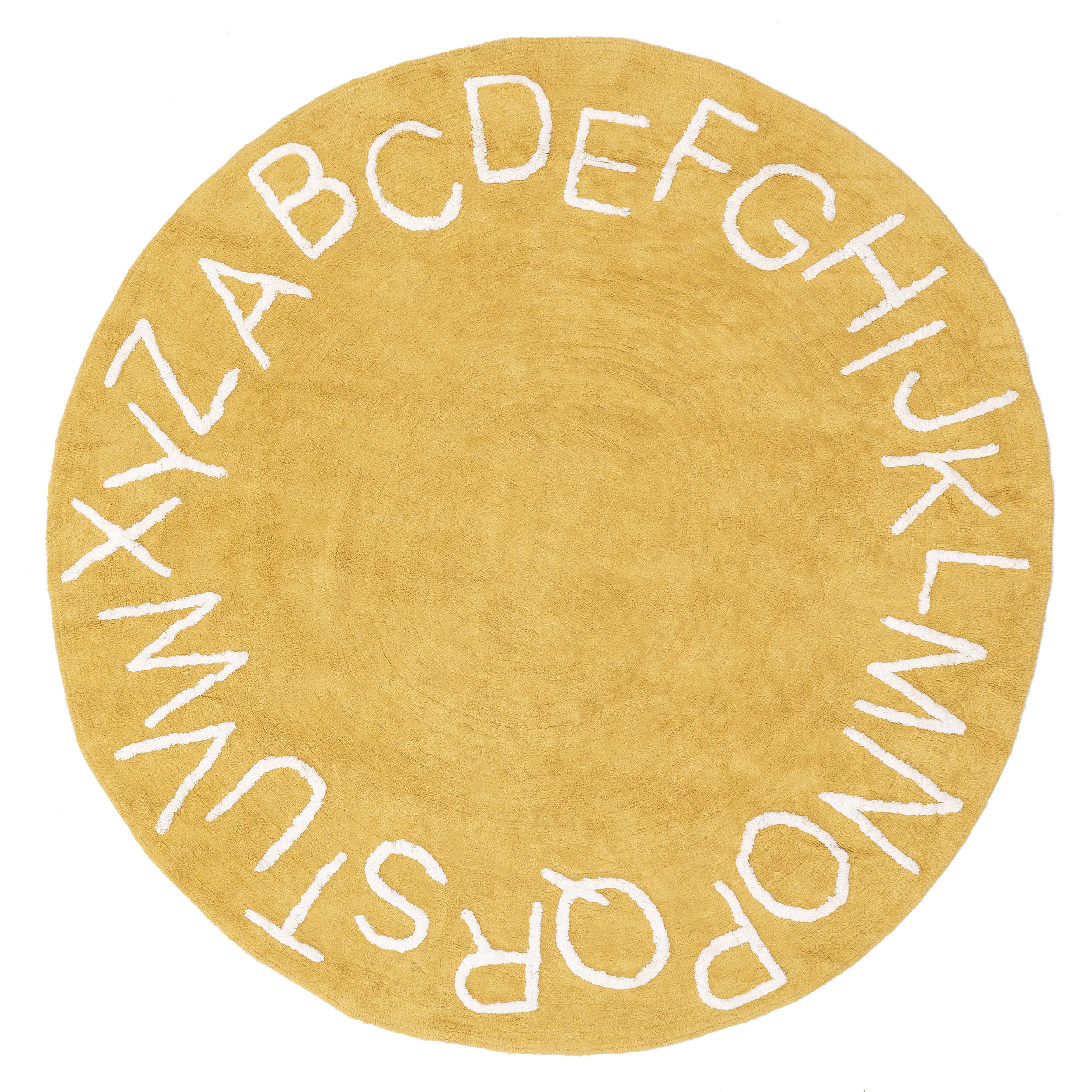 Alphabet Nursery Washable Rug | Yellow