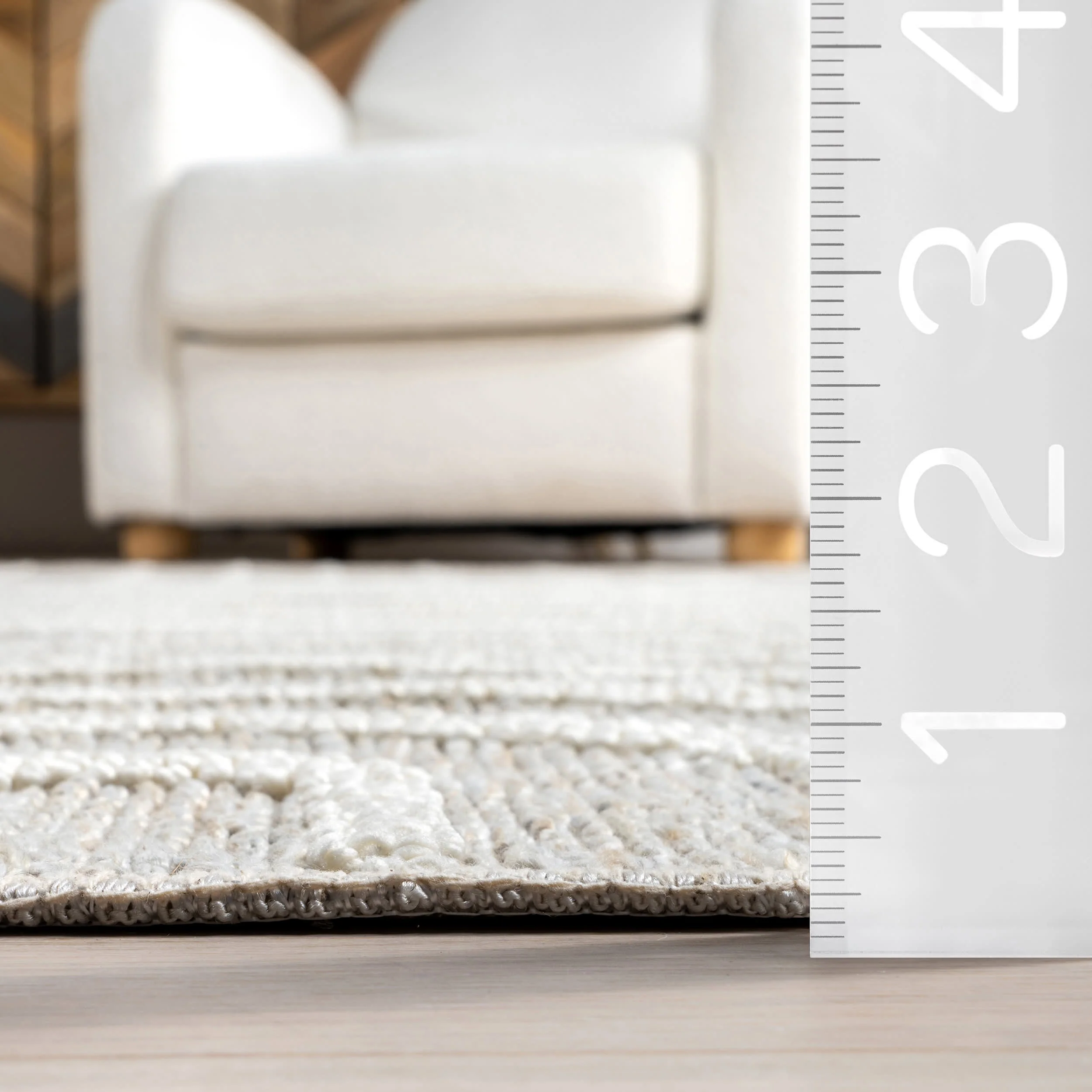 Althea Geometric Arc Washable Rug | Light Grey - Image 5