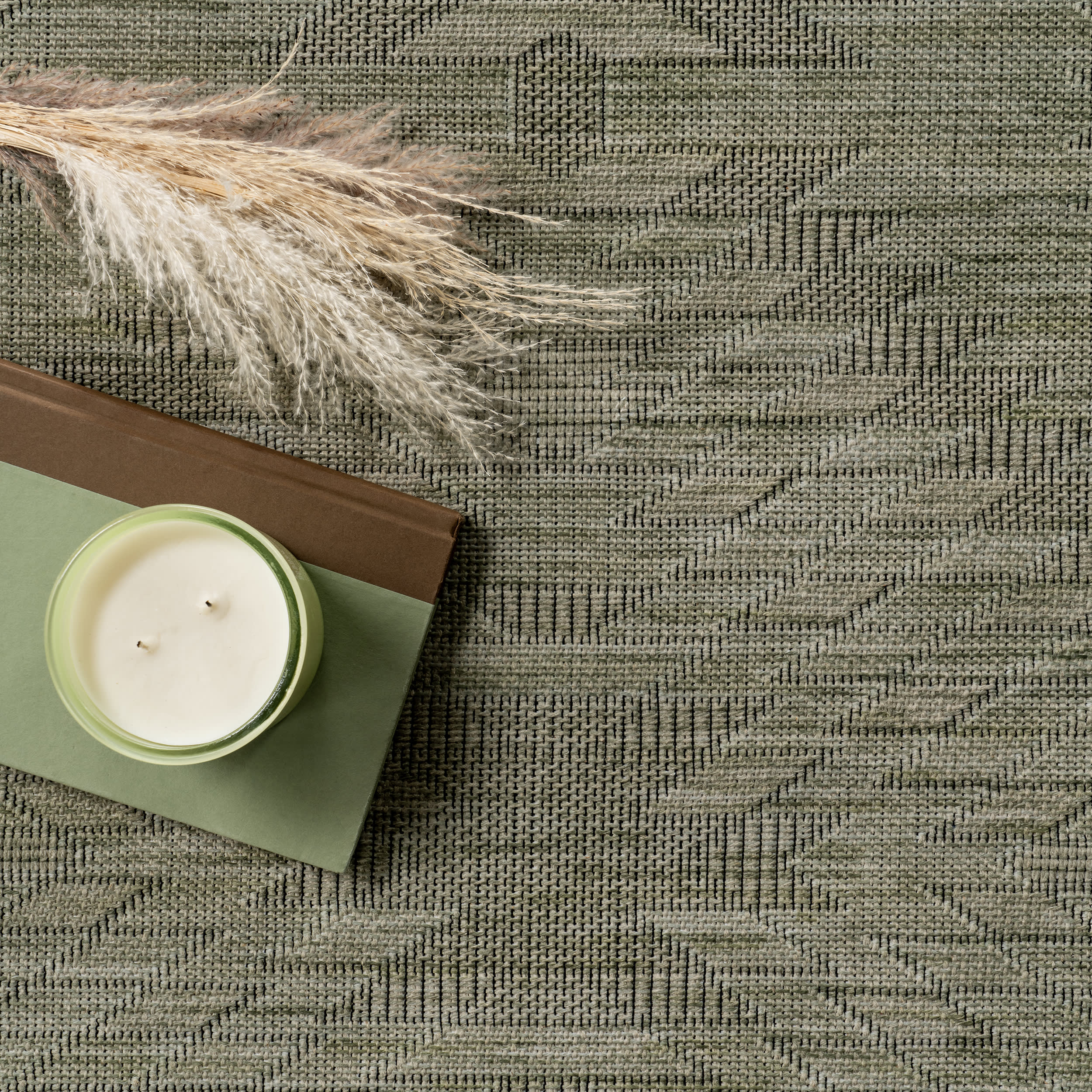 Alva Diamond Washable Rug | Sage Green - Image 7