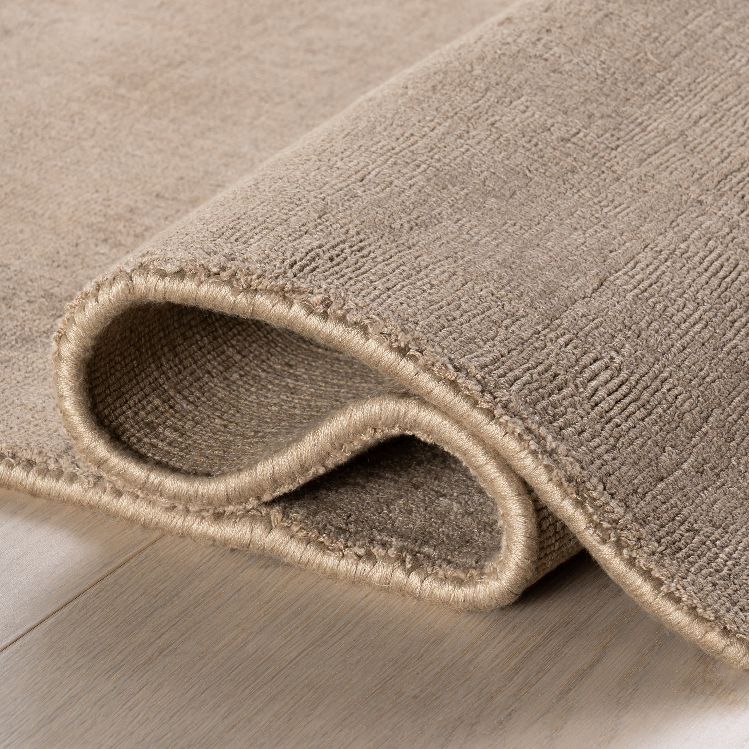 Alva Hand Loom Knotted Viscose Rug | Taupe - Image 5