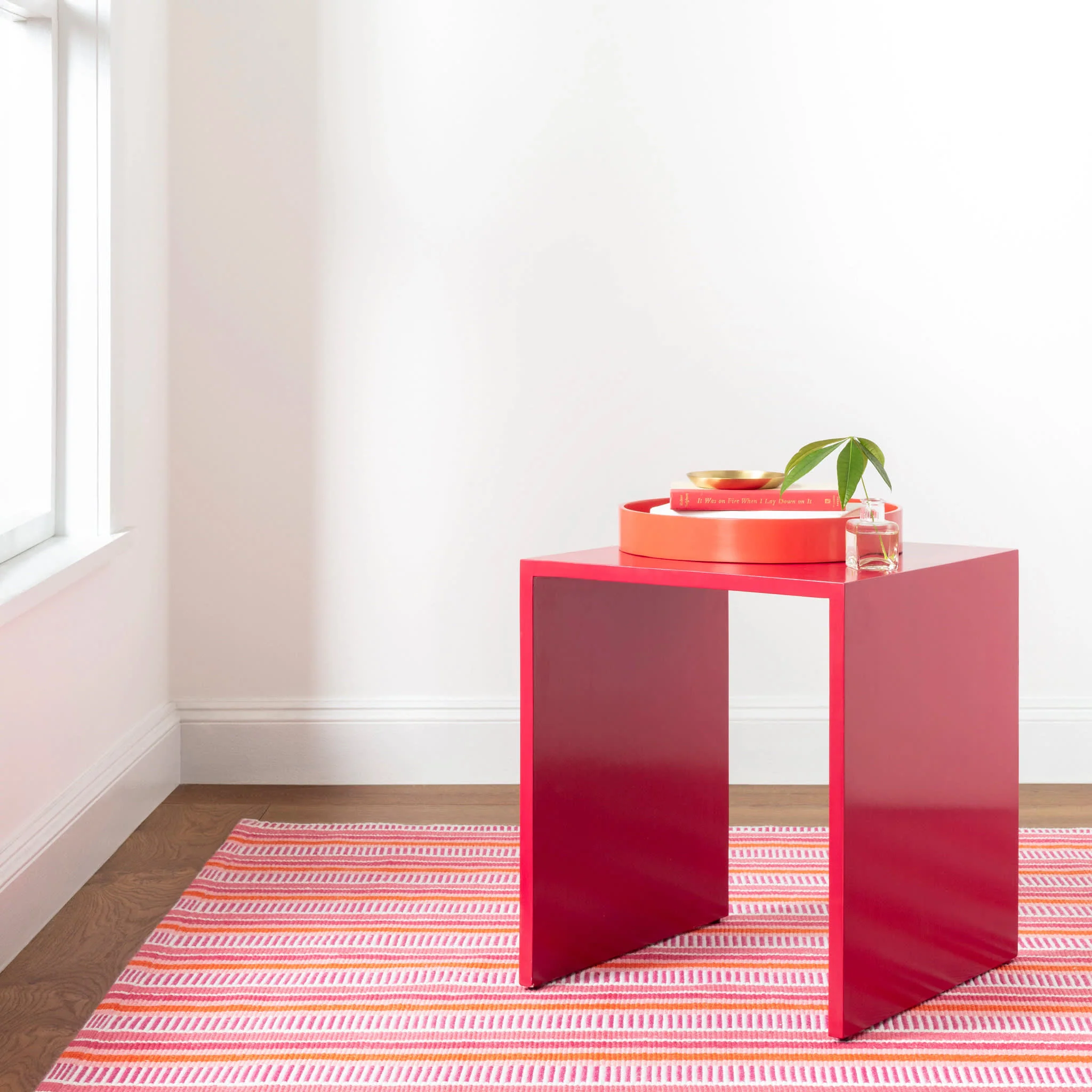 Always Greener Handwoven Indoor/Outdoor Rug | Pink/Orange - Image 2