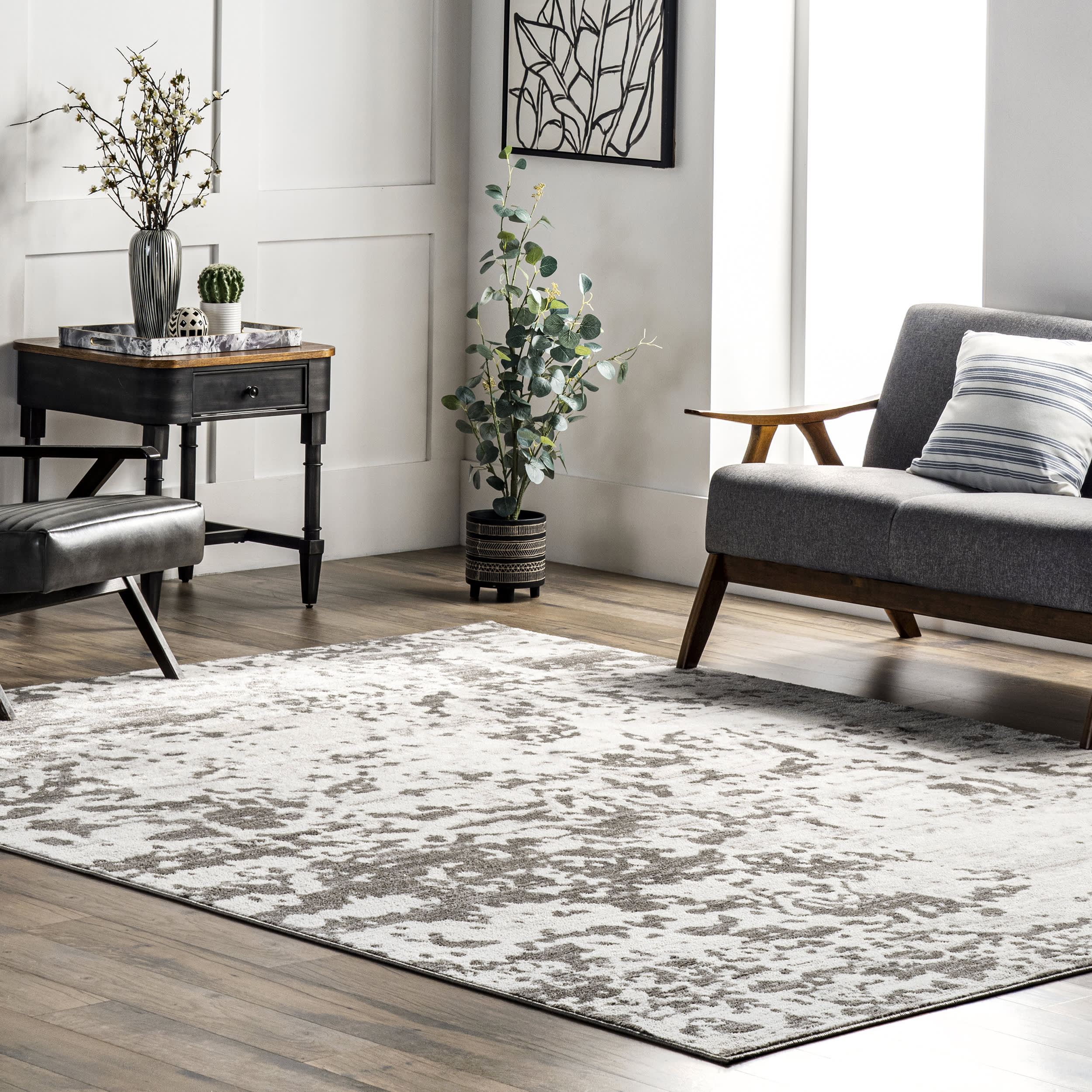 Amanda Speckled Abstract Rug | Grey - Image 2