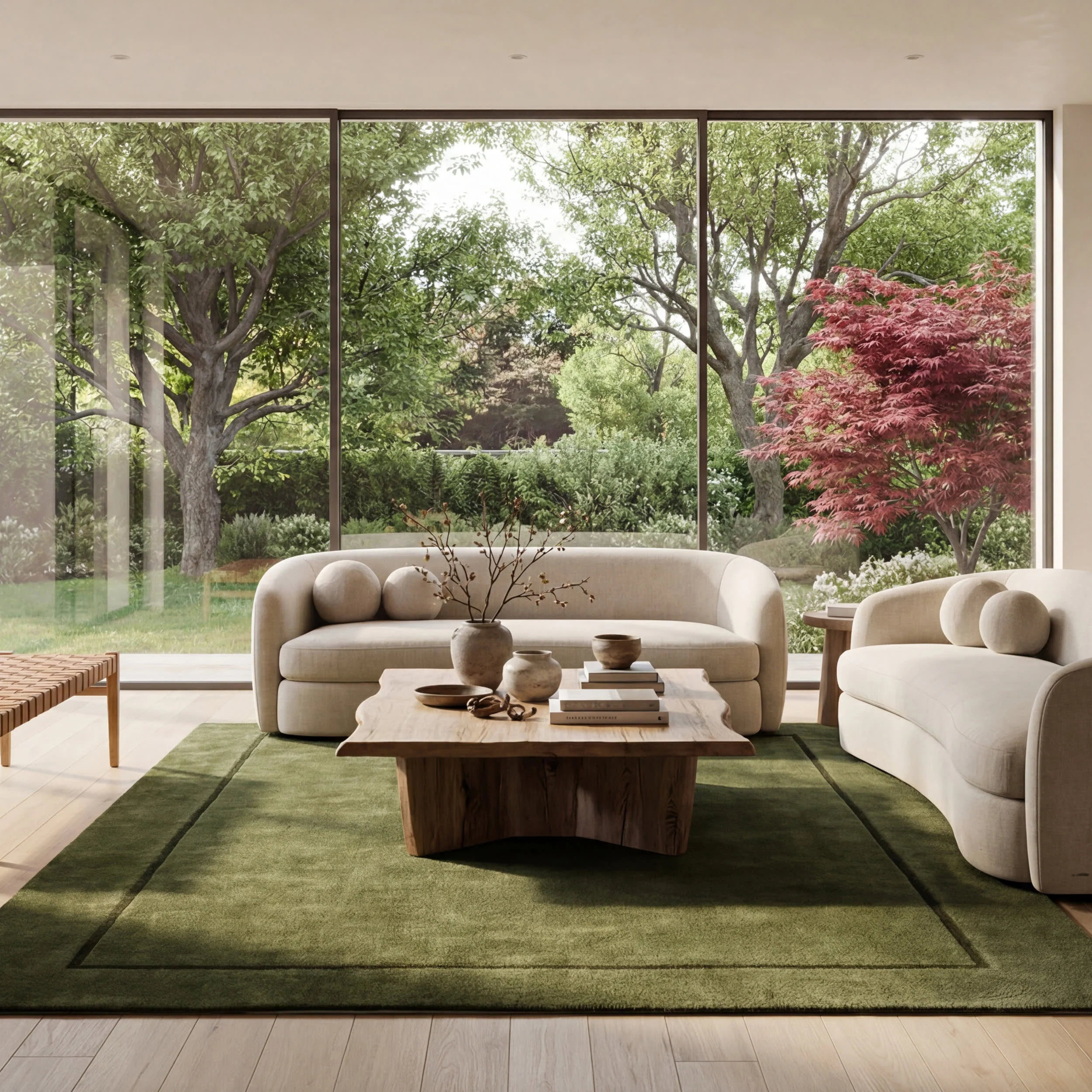 Amberly Solid Cloud Washable Rug | Green - Image 2