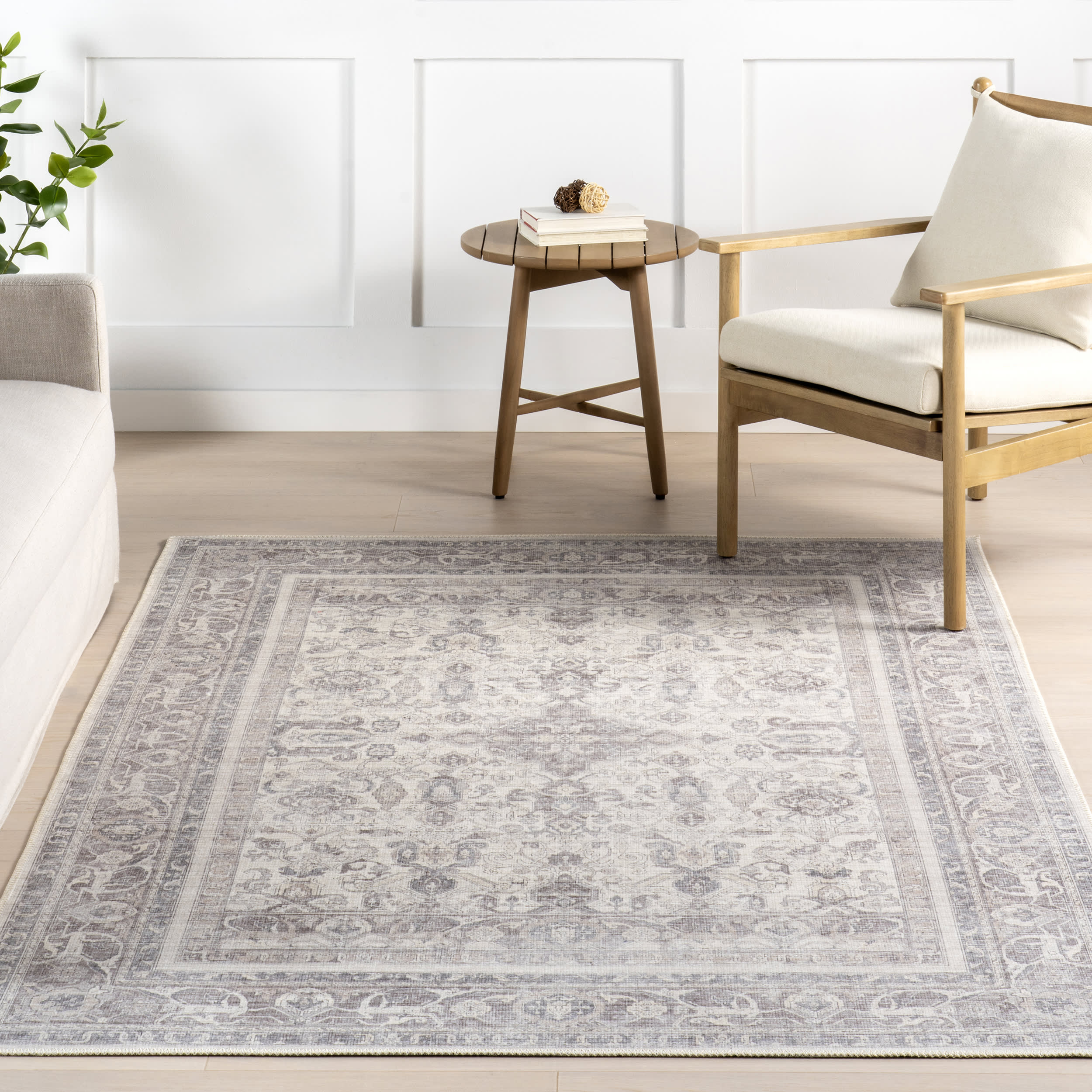 Ana Medallion Washable Rug | Beige - Image 5