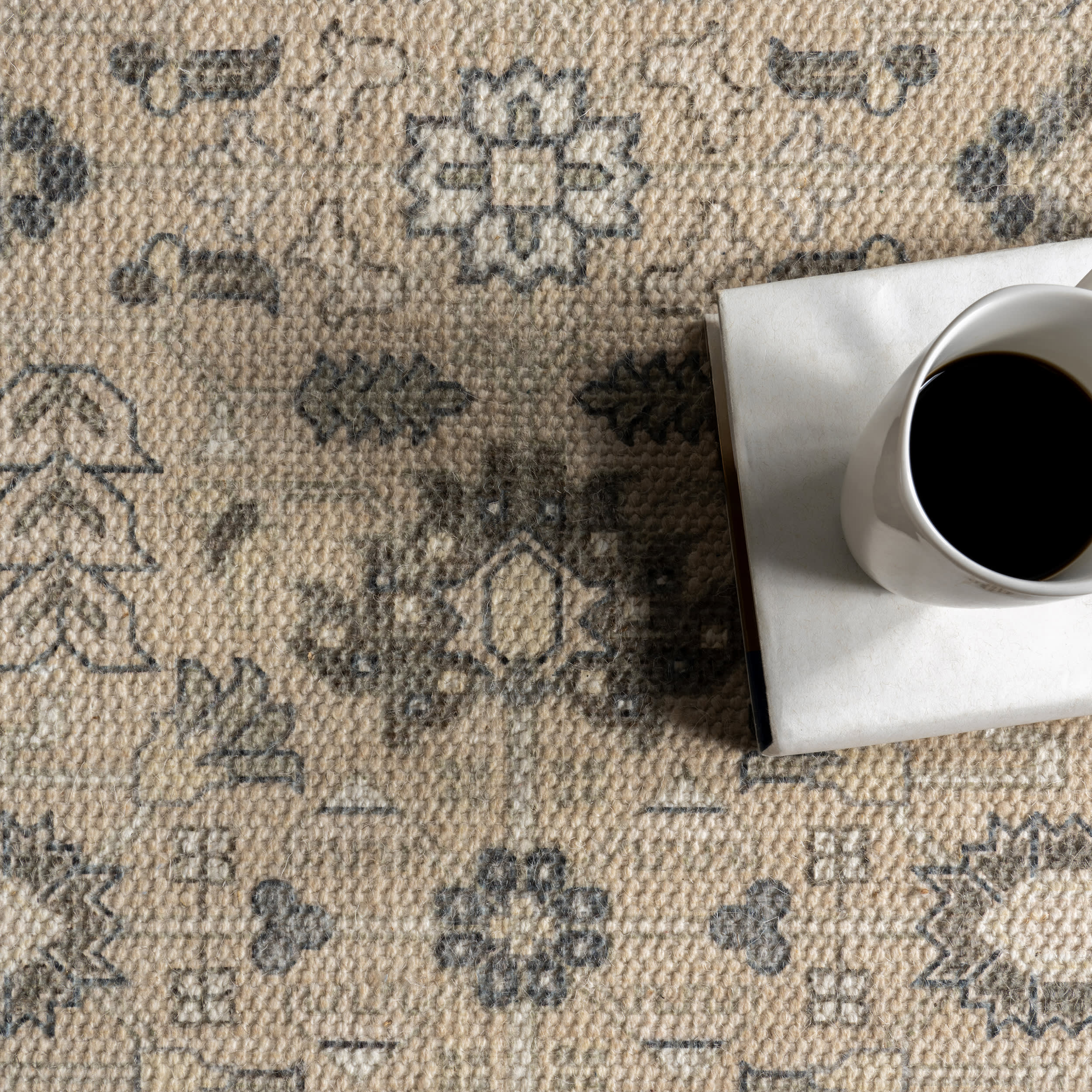 Anastasia Wool and Cotton Rug | Beige - Image 8