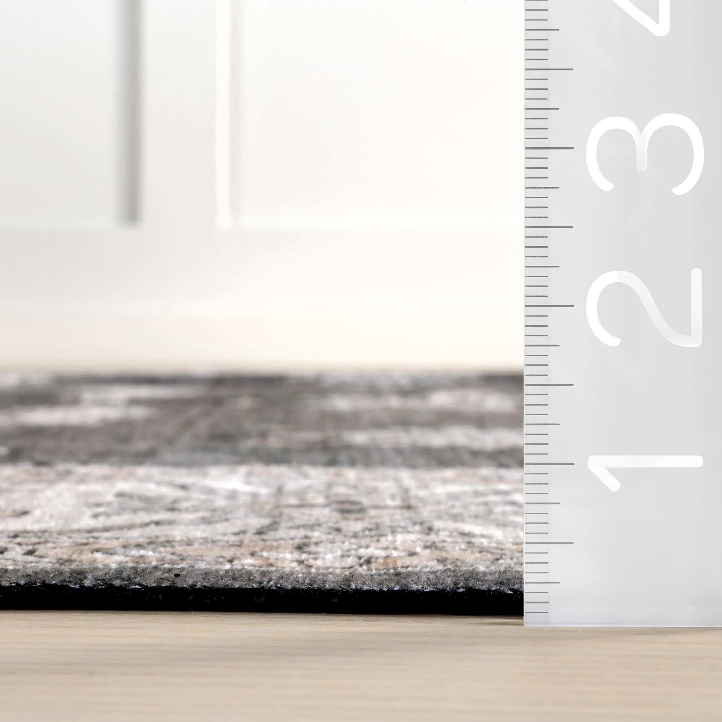 Andrea Bordered Washable Rug | Charcoal - Image 6