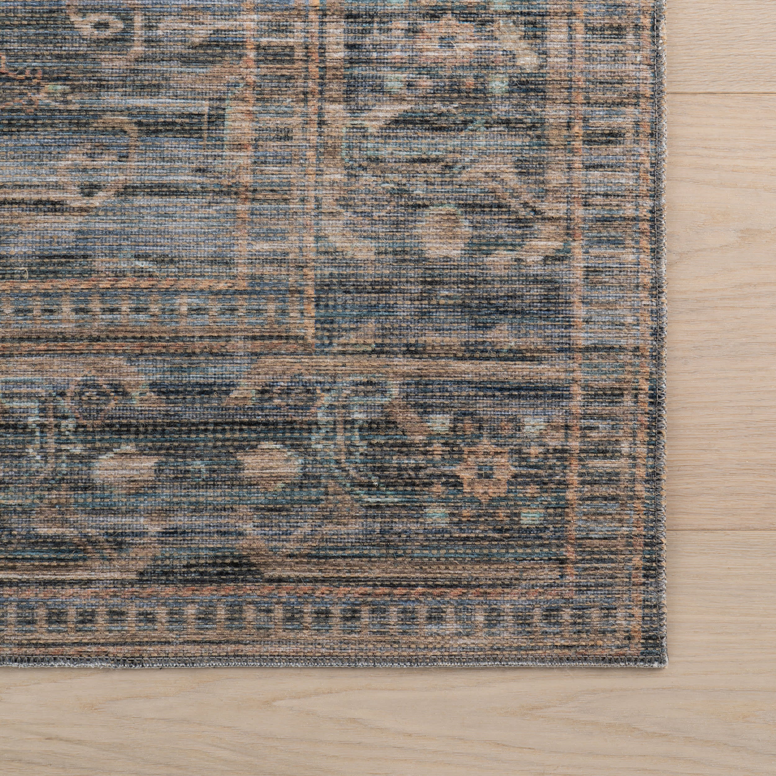 Ankhe Traditional Bordered Rug | Light Blue - Image 4