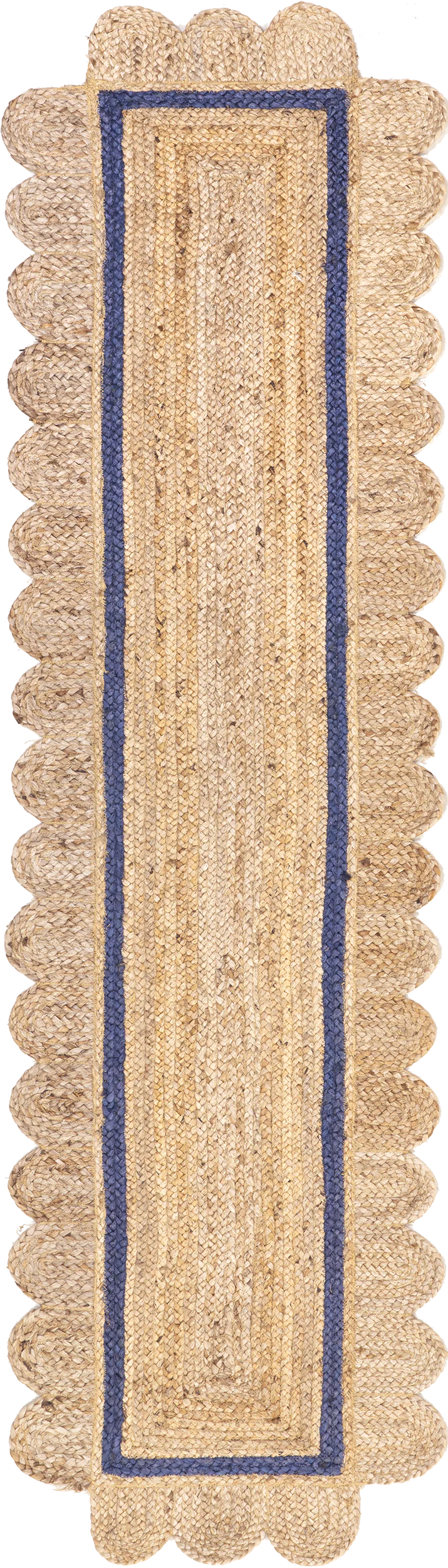 Anna Scalloped Jute Rug | Blue