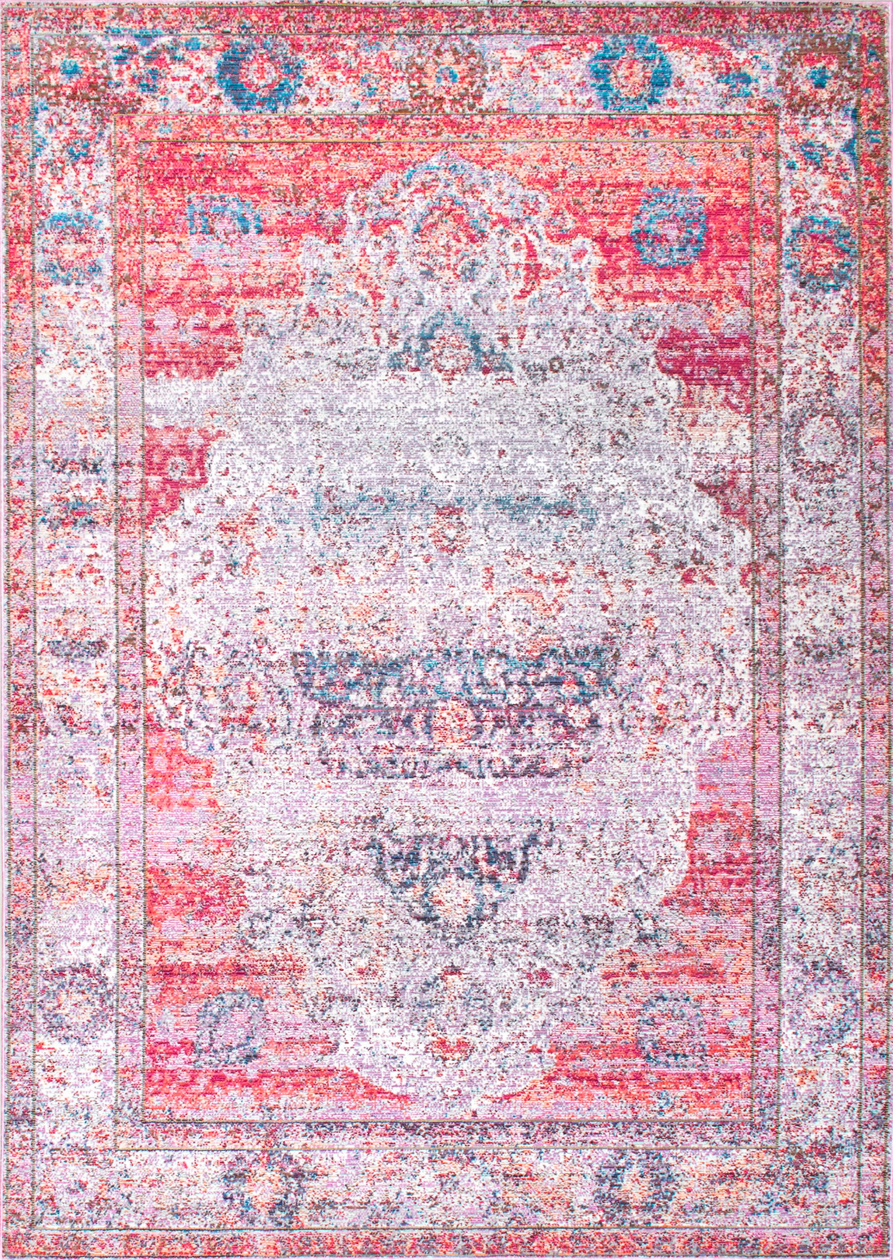 Antique Brick Medallion Rug | Blush