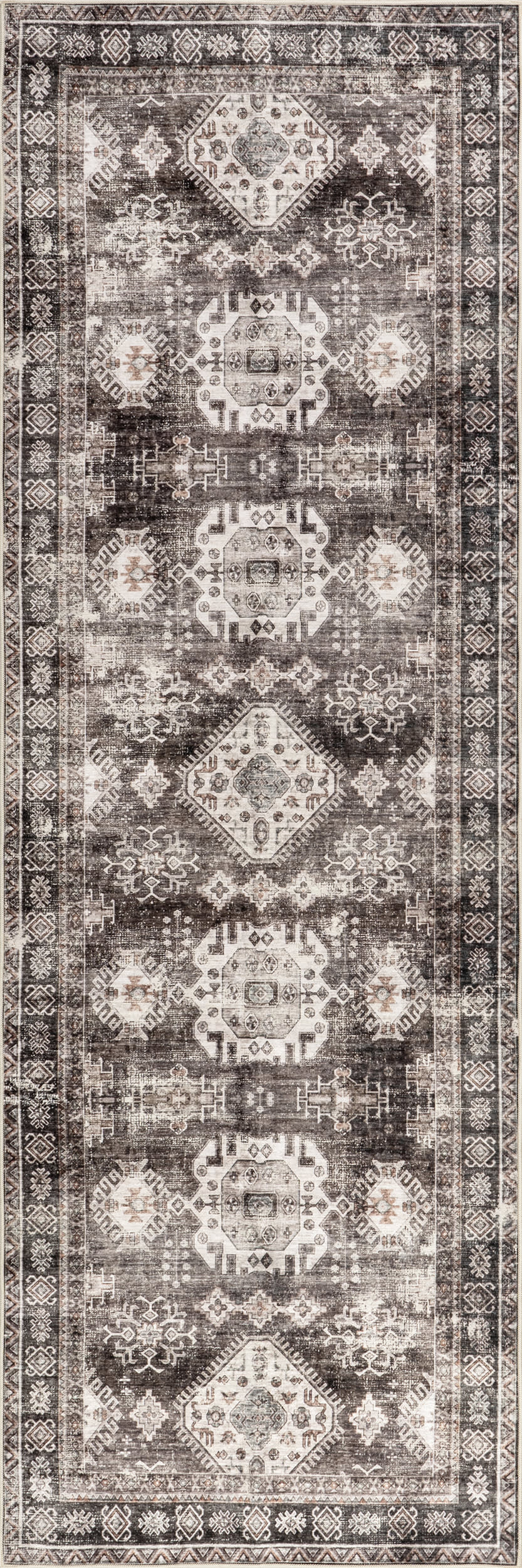 Antoinette Spill Proof Washable Rug | Charcoal