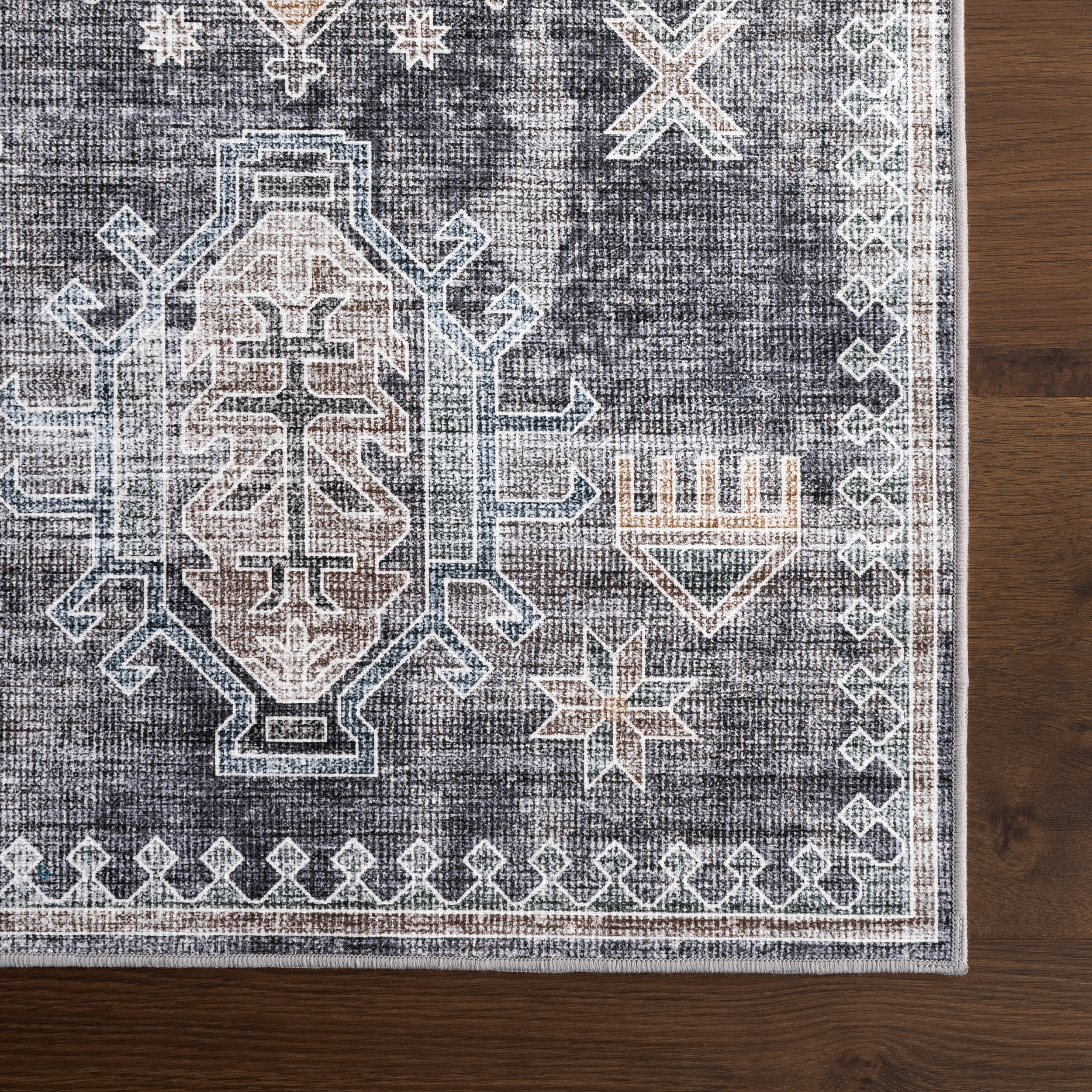Araya Spill Proof Washable Rug | Charcoal - Image 4