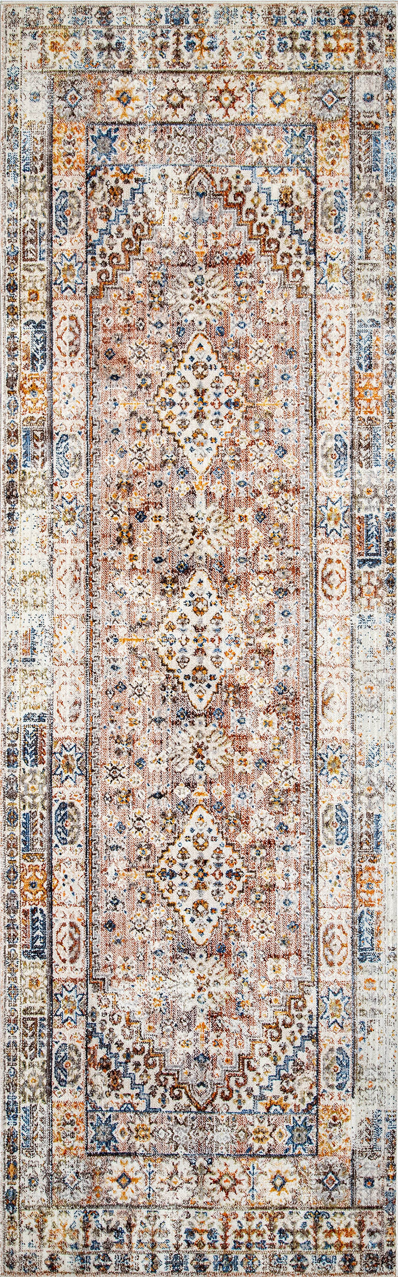Archer Distressed Medallion Rug | Khaki