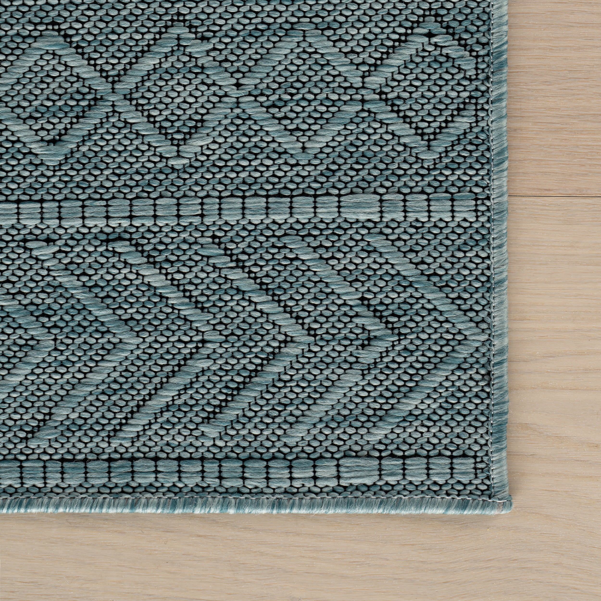 Ardena Modern Trellis Indoor/Outdoor Rug | Aqua - Image 4