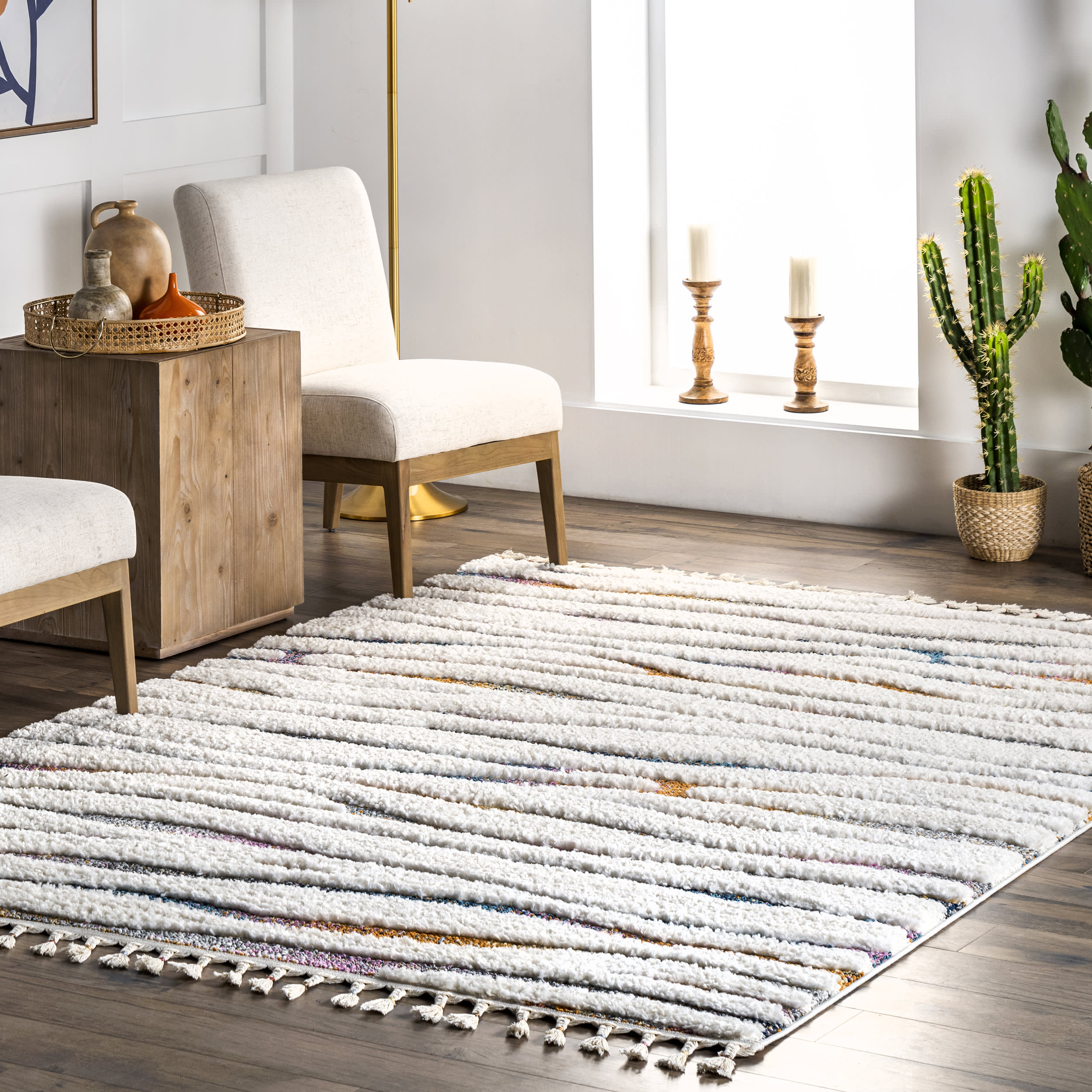 Aritzia Zebra Textured Rug | Ivory - Image 2