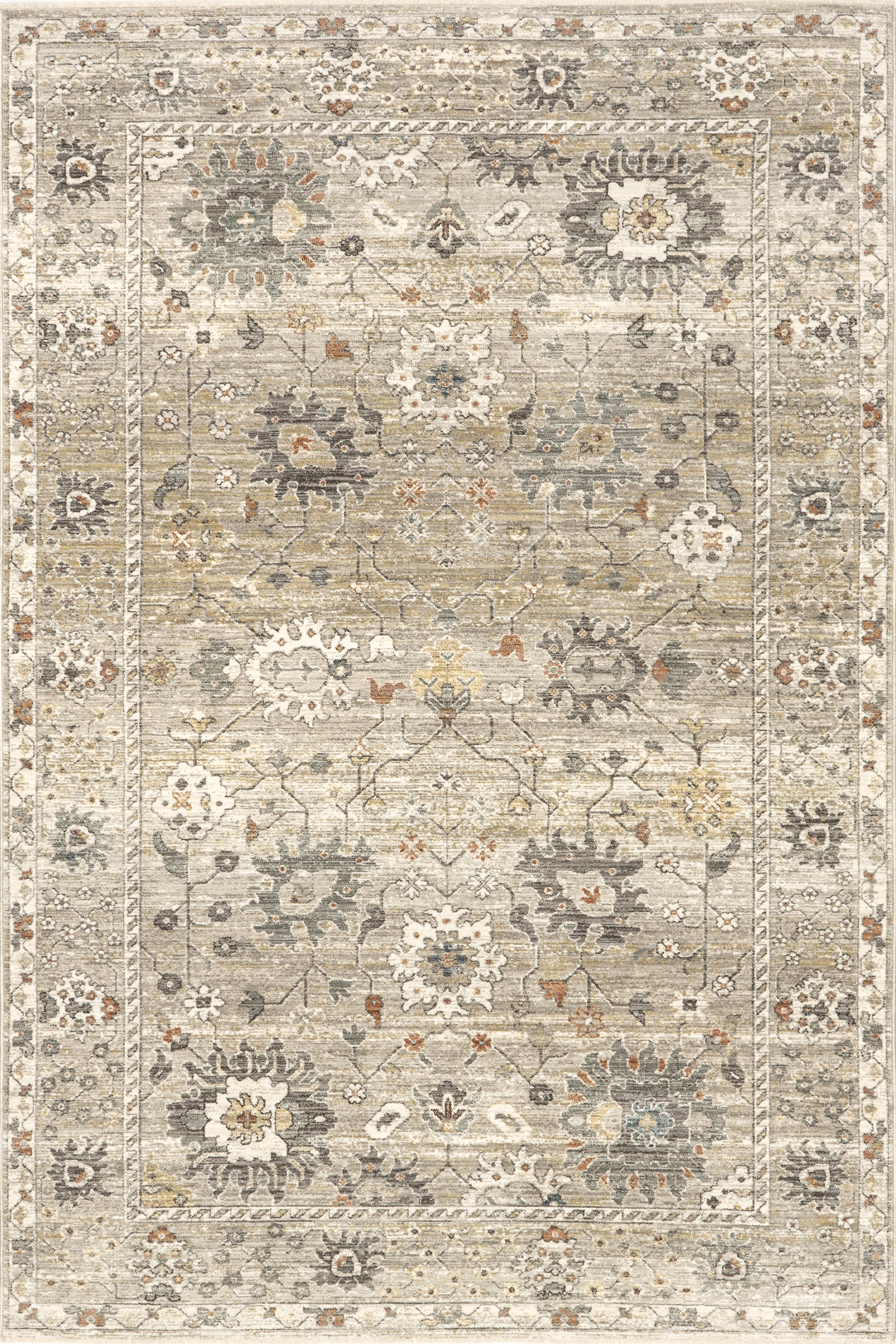 Arlene Lustered Botanical Rug | Grey