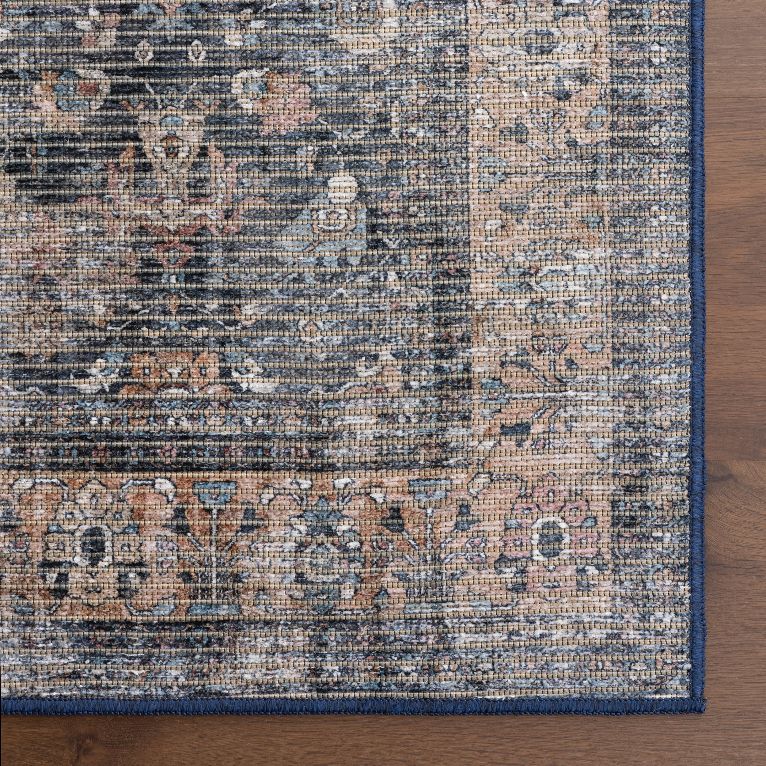 Arleth Medallion Washable Rug | Dark Grey - Image 4