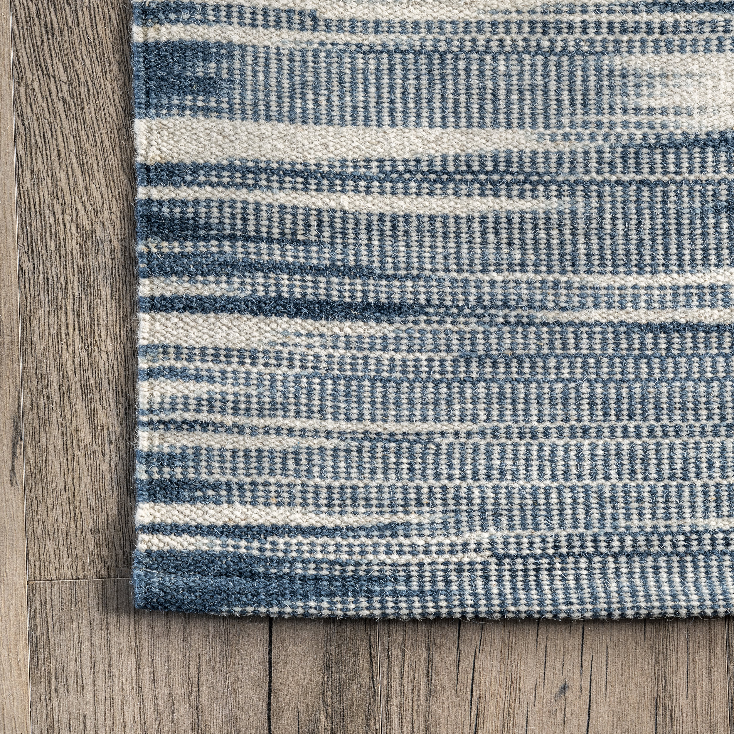 Arlette Wool-Blend Abstract Rug | Blue - Image 3