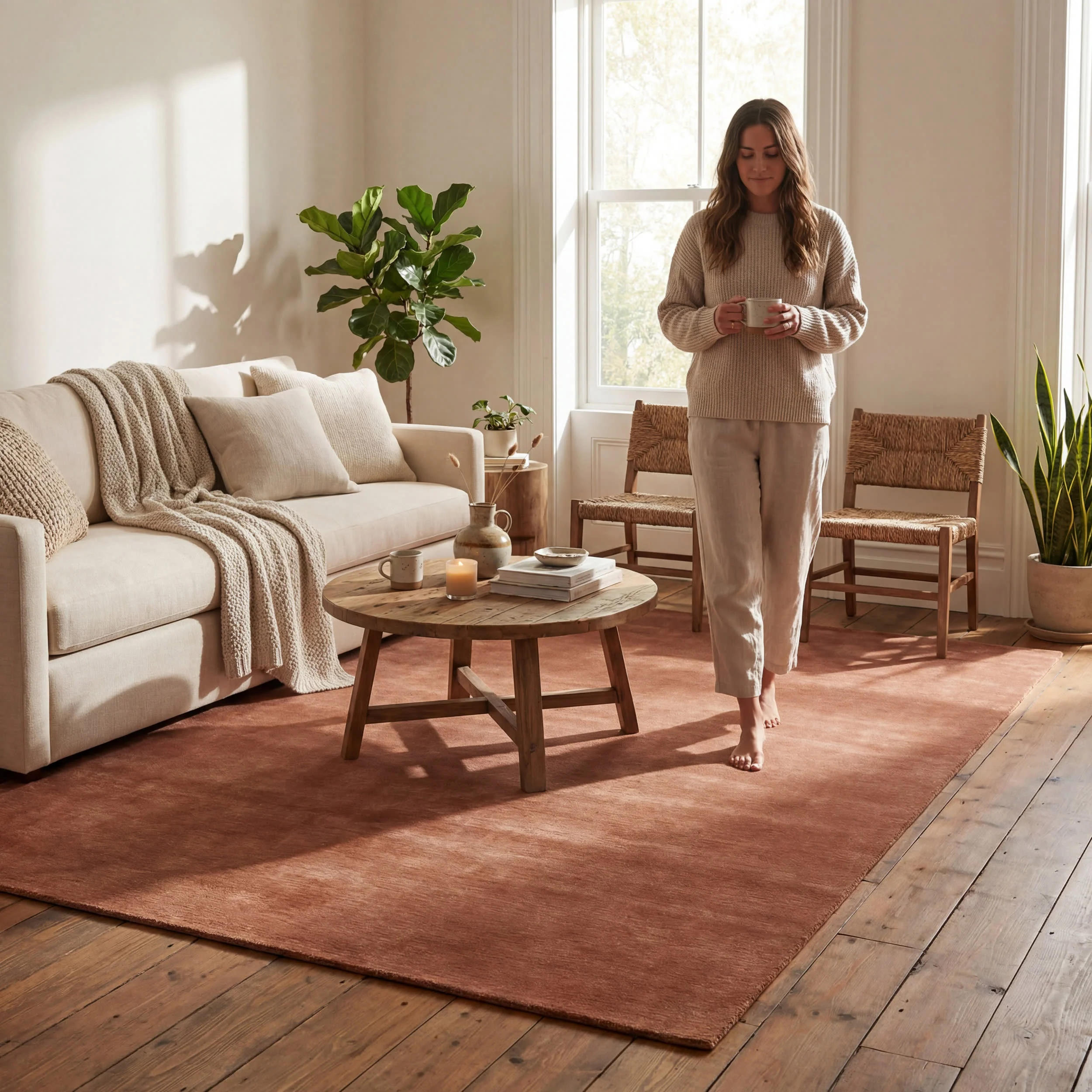 Speckled Wool-Blend Rug | Brick - Image 8