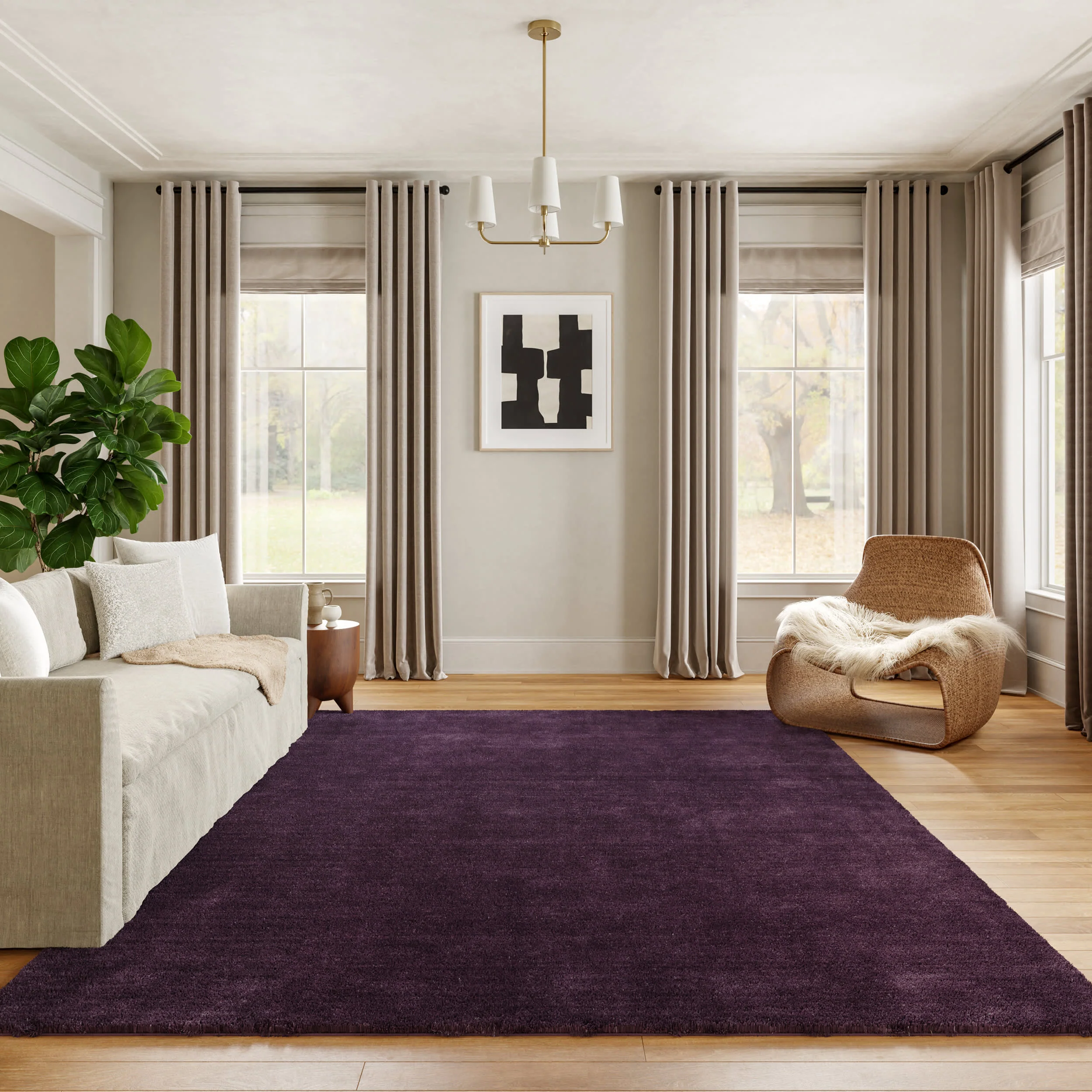Speckled Wool-Blend Rug | Eggplant - Image 2