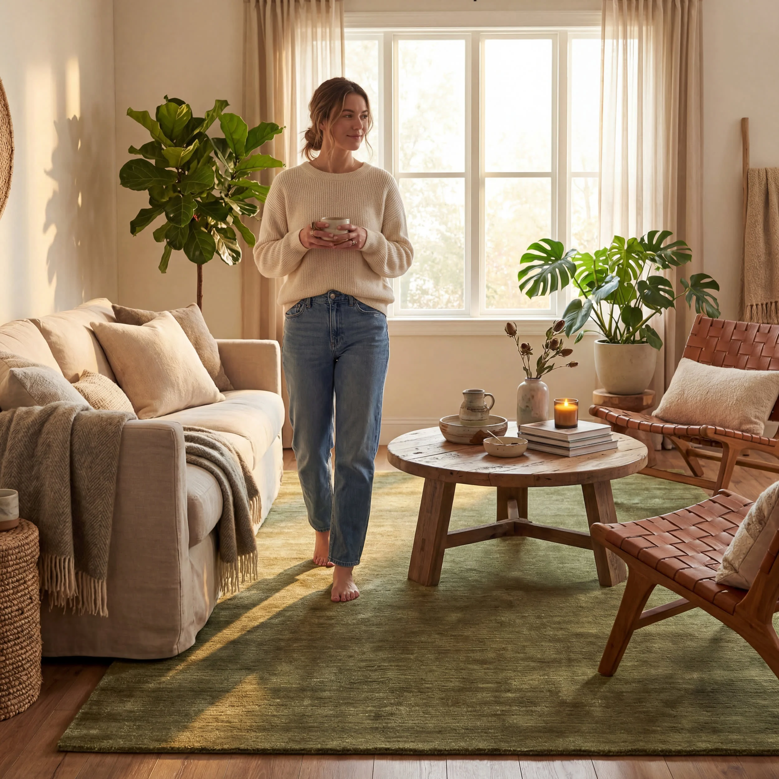 Speckled Wool-Blend Rug | Verdant Green - Image 8