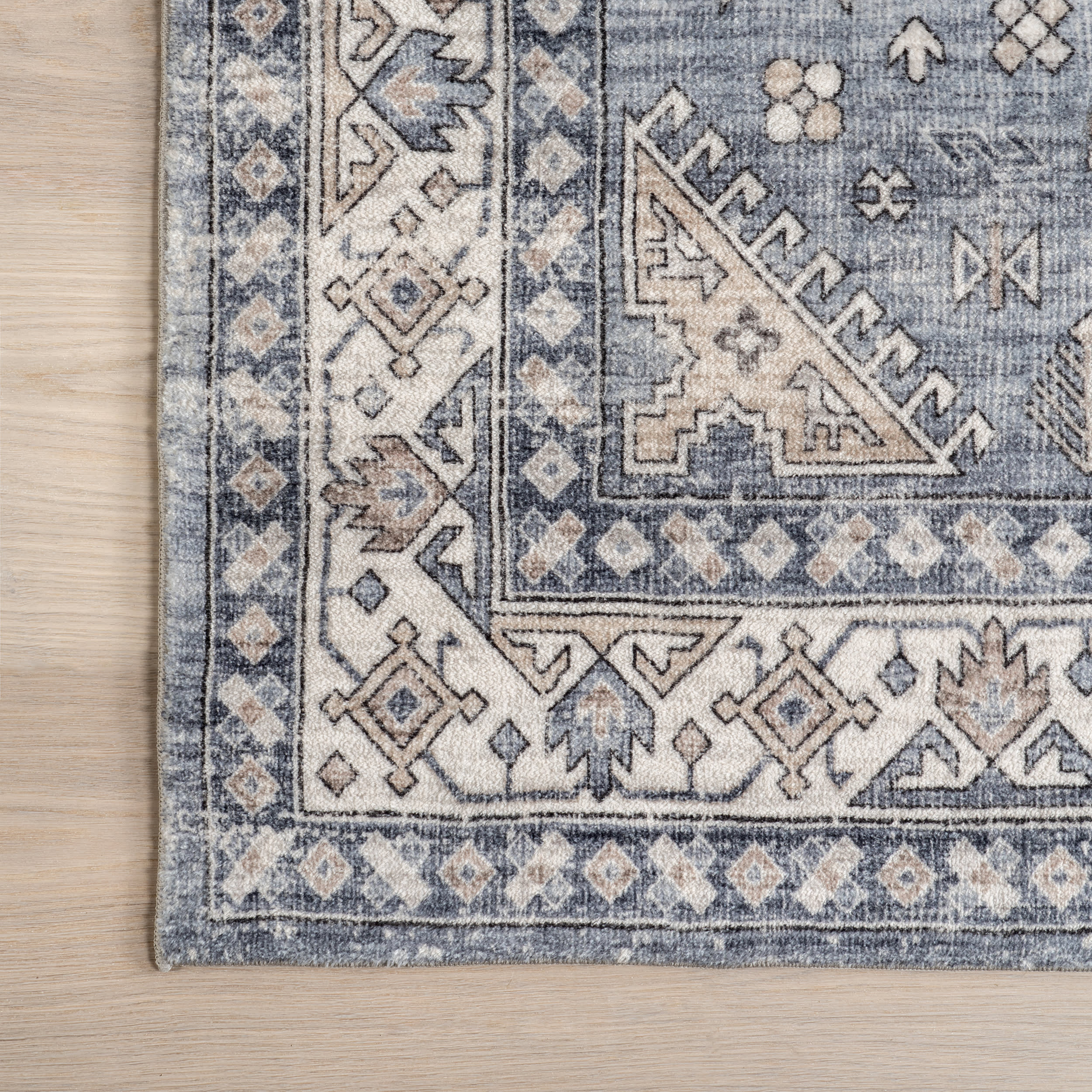 Arsenia Vintage Medallion Washable Rug | Grey - Image 3