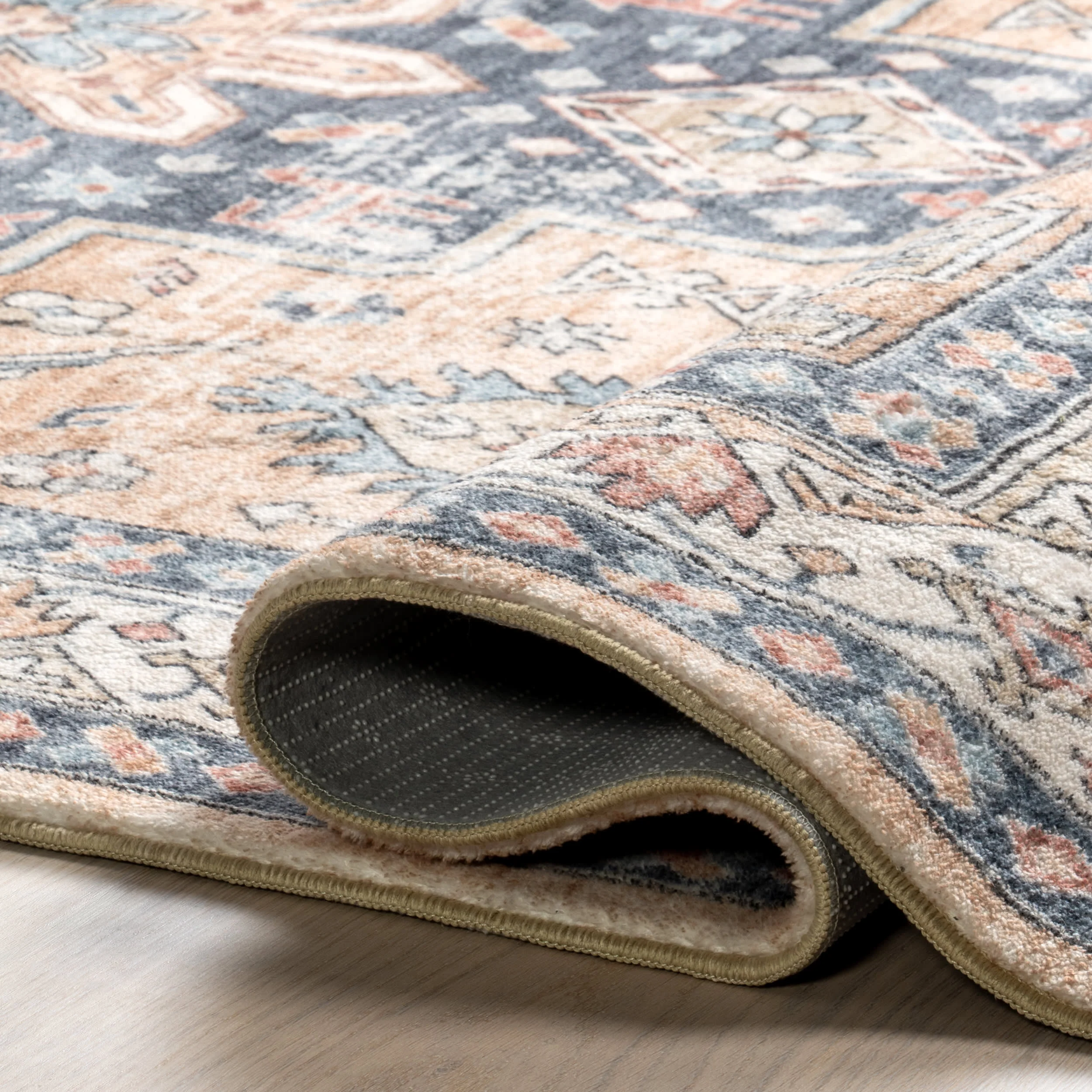 Arsenia Vintage Medallion Washable Rug | Sand - Image 8