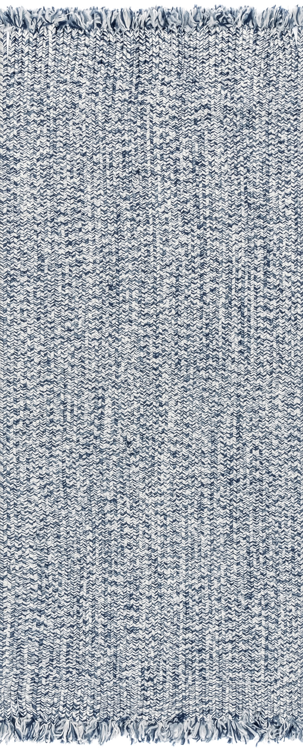 Ashen Braided Tassel Indoor/Outdoor Rug | Blue