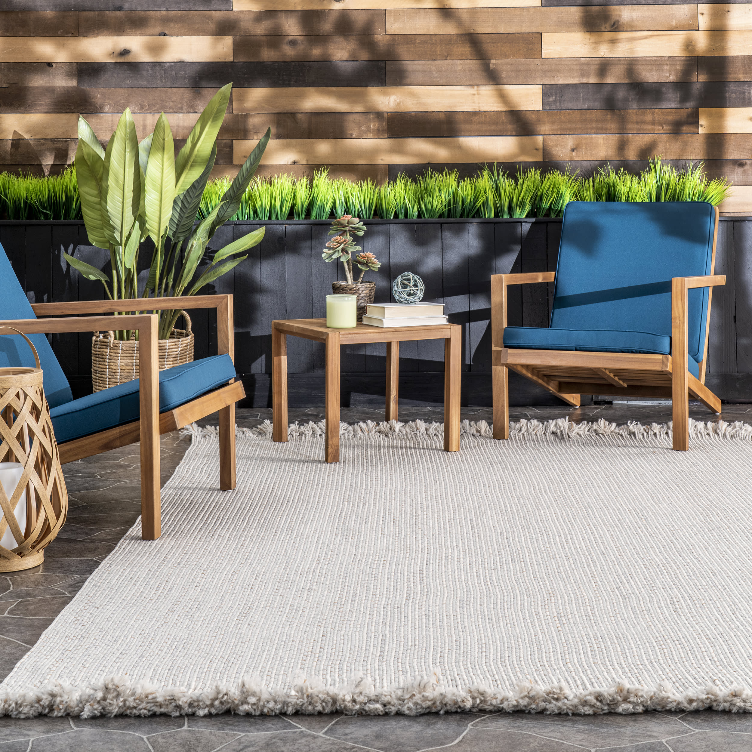 Ashen Braided Tassel Indoor/Outdoor Rug | Ivory - Image 4
