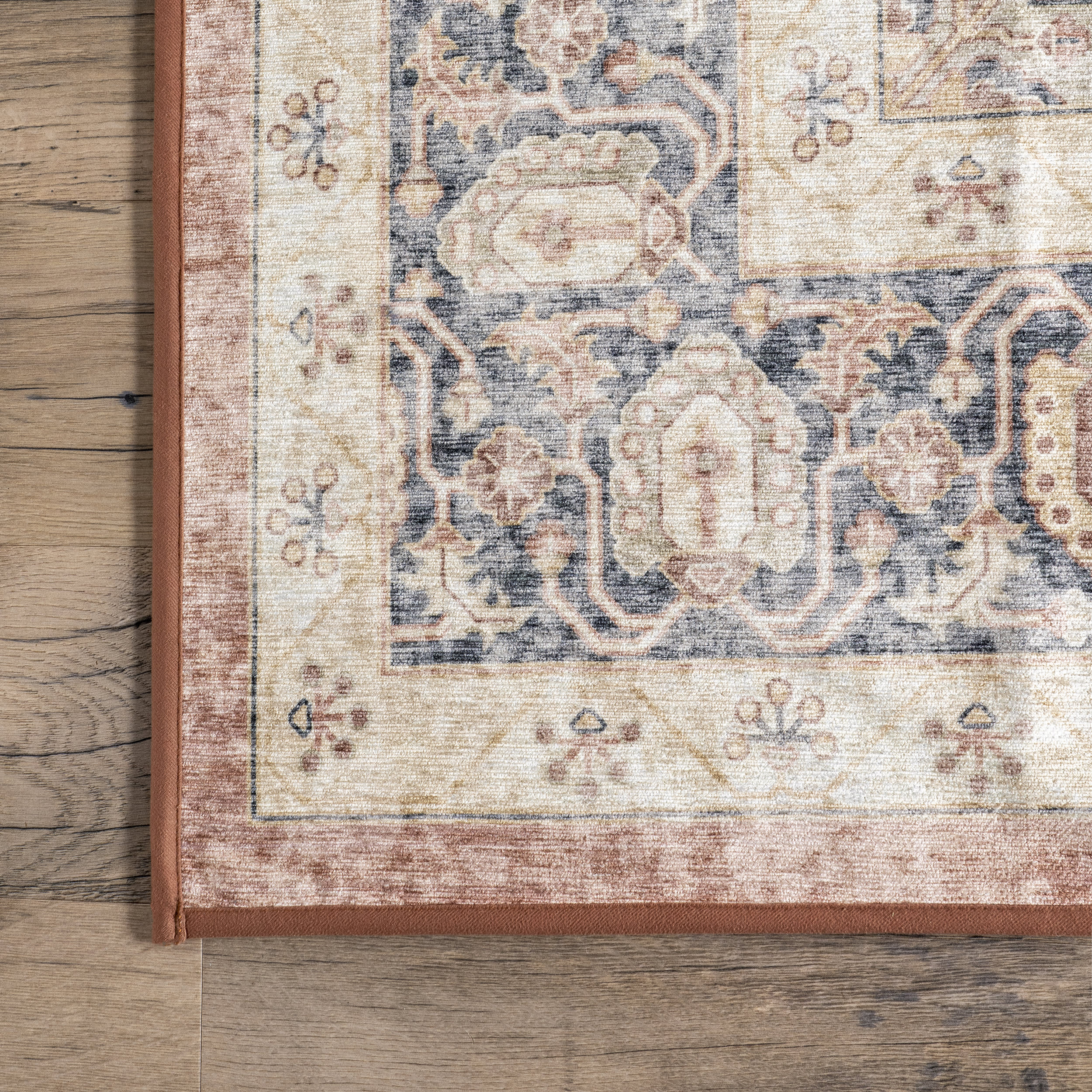 Astreza Washable Distressed Rug | Peach - Image 3