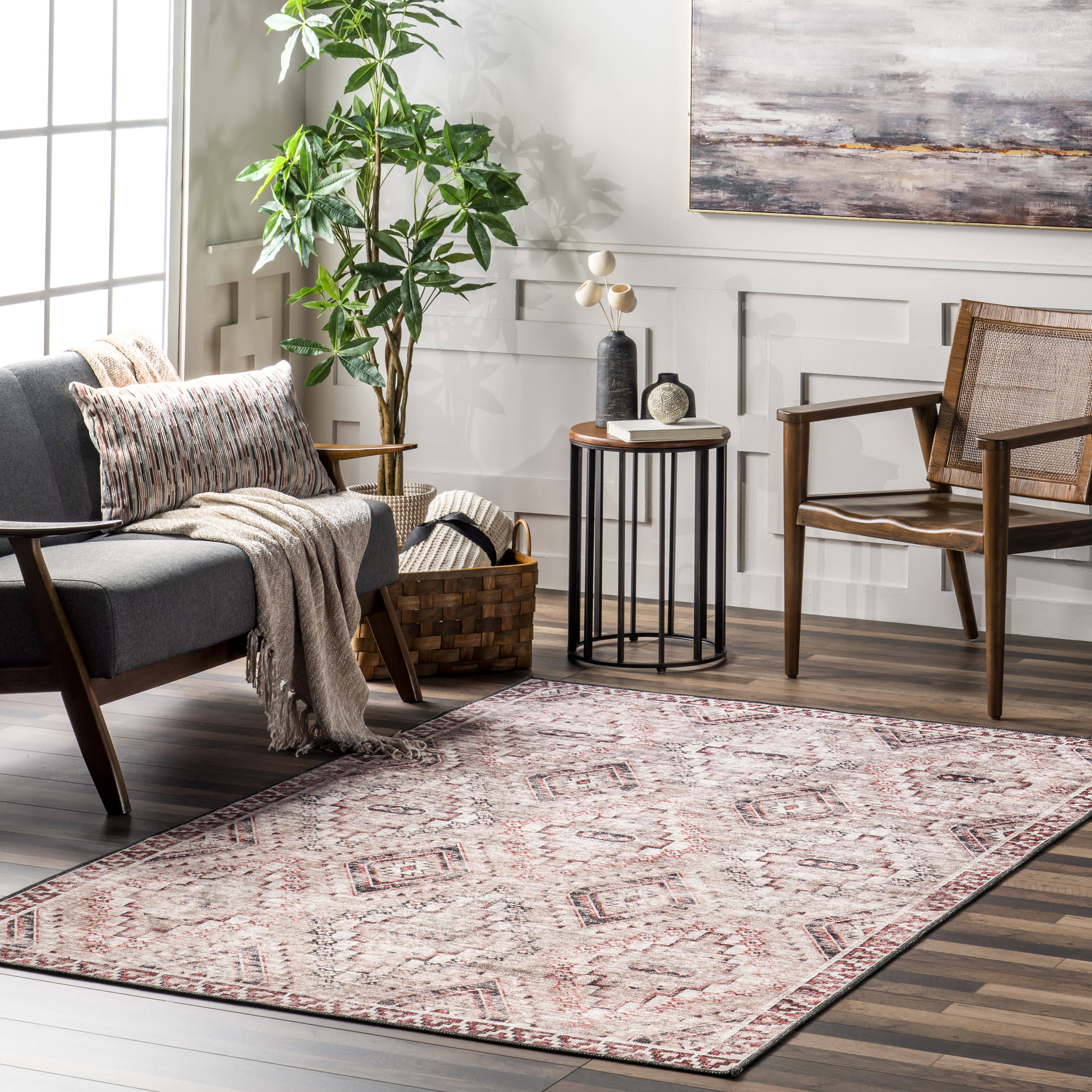 Athlezia Moroccan Trellis Rug | Rust - Image 2