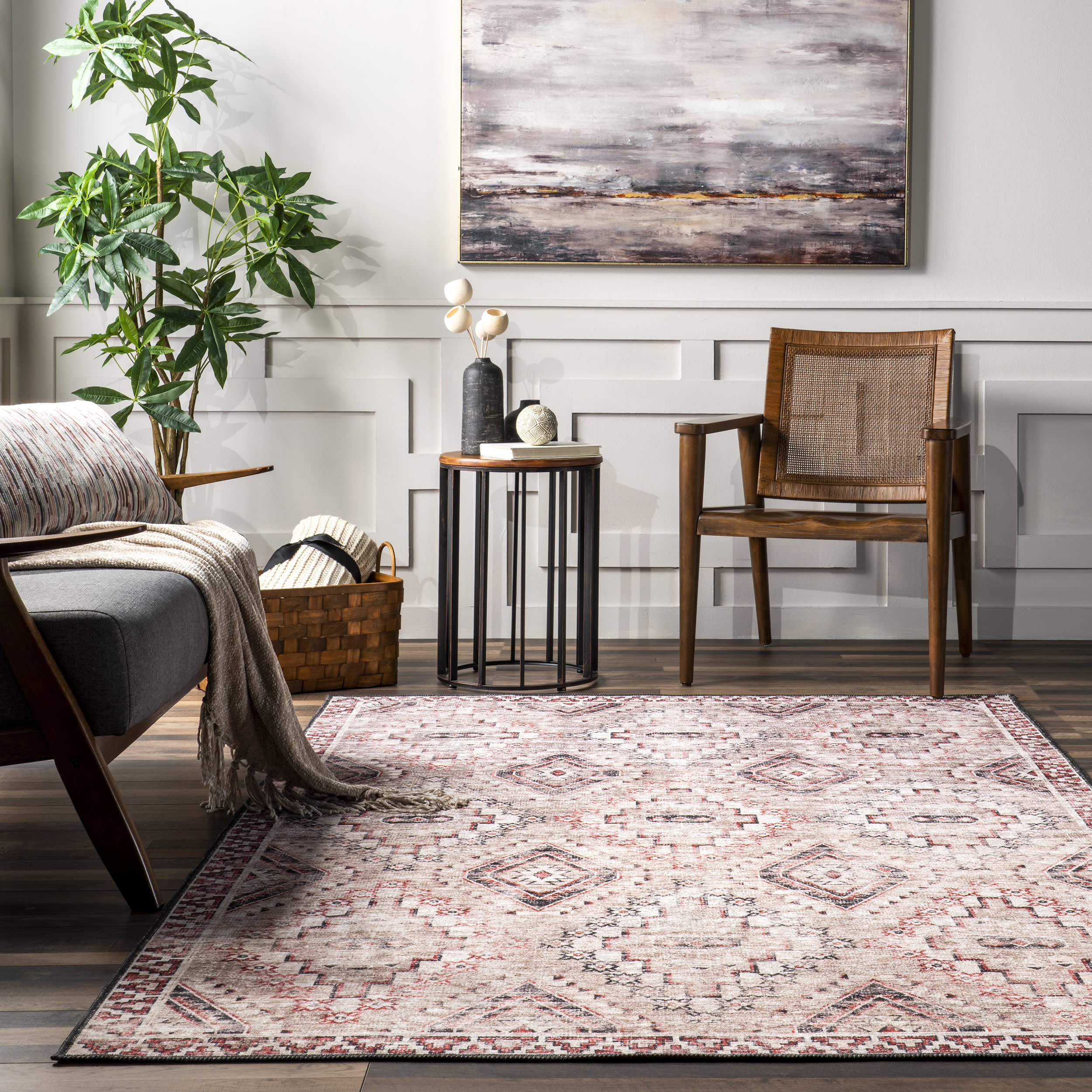Athlezia Moroccan Trellis Rug | Rust - Image 4