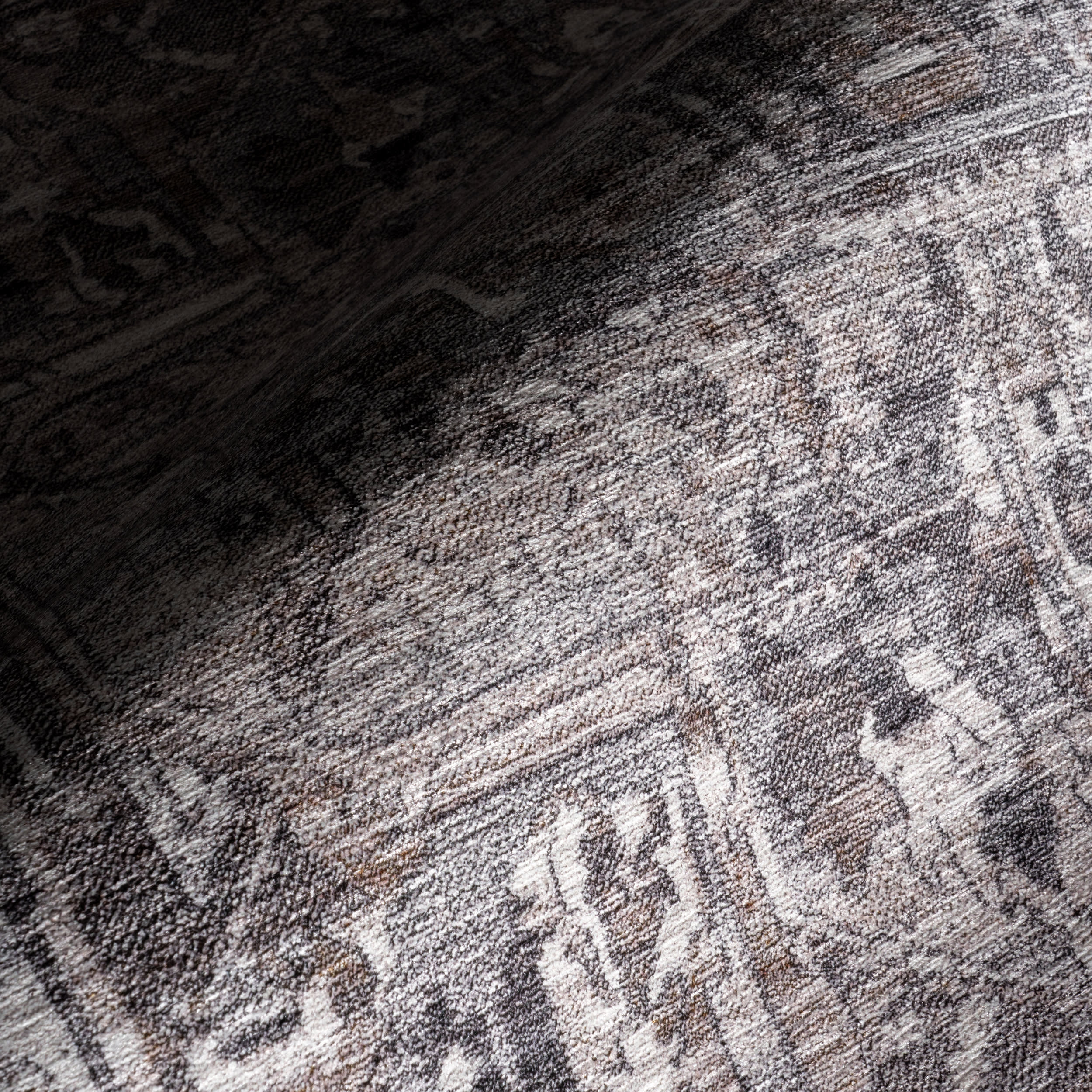 Atrium Medallion Spill Proof Washable Rug | Grey - Image 3