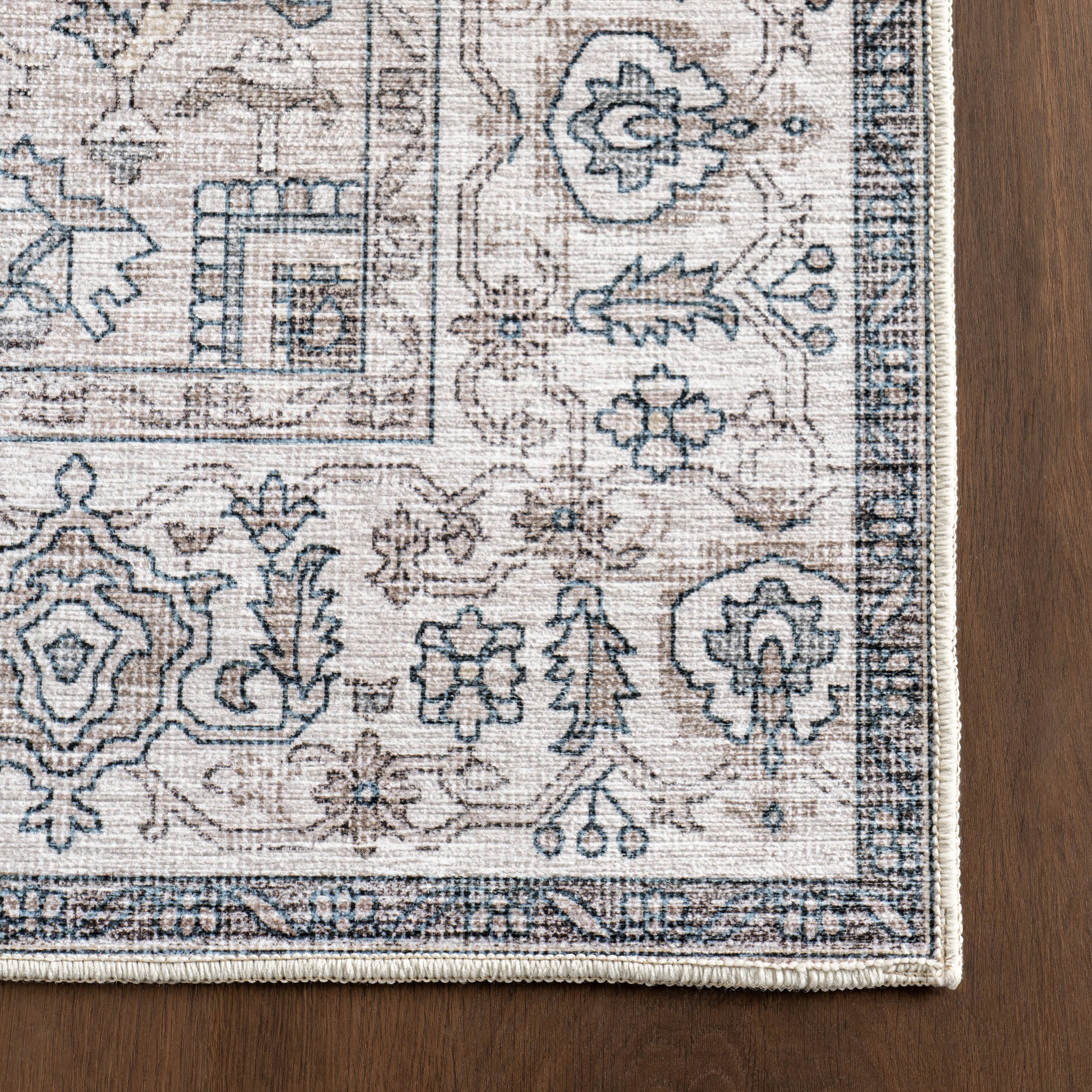 Atrium Medallion Washable Rug | Brown - Image 4