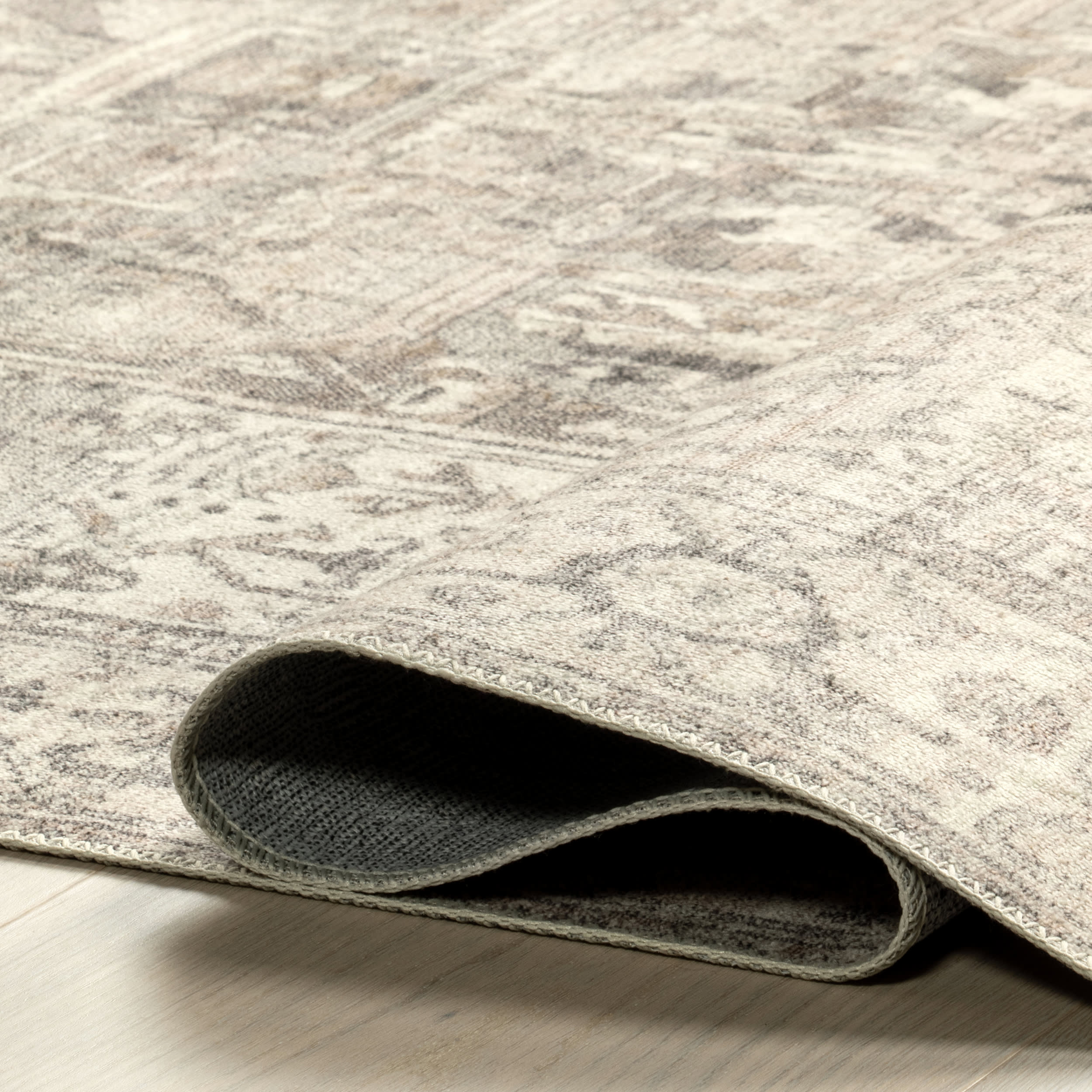Atrium Medallion Washable Rug | Grey - Image 9