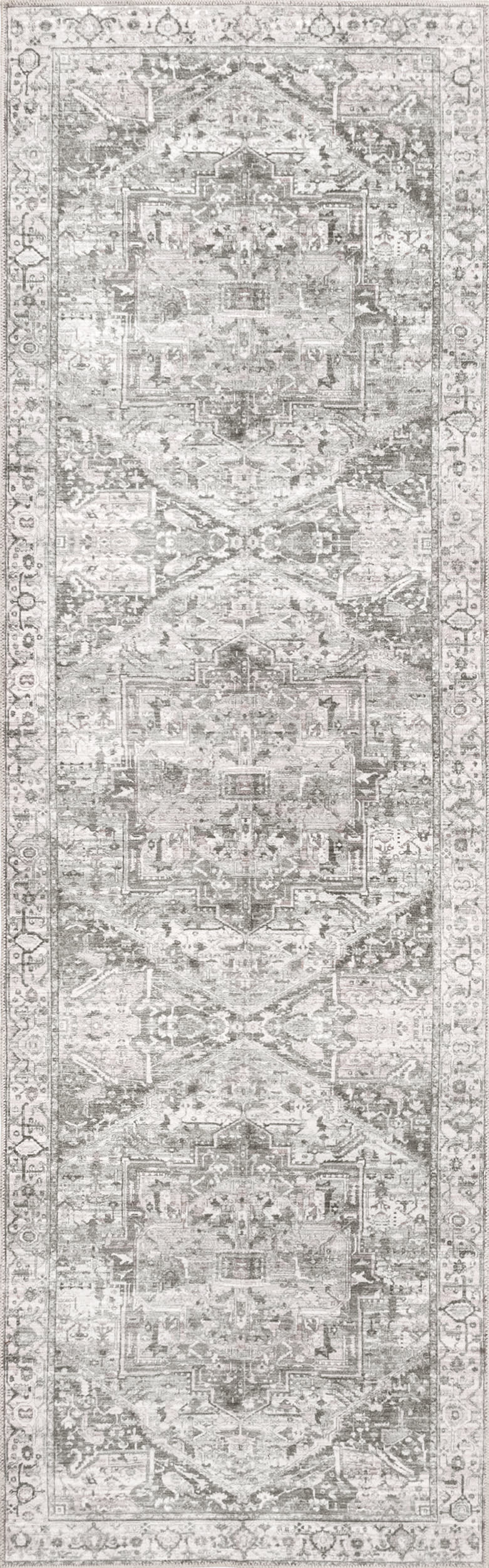 Atrium Medallion Washable Rug | Grey