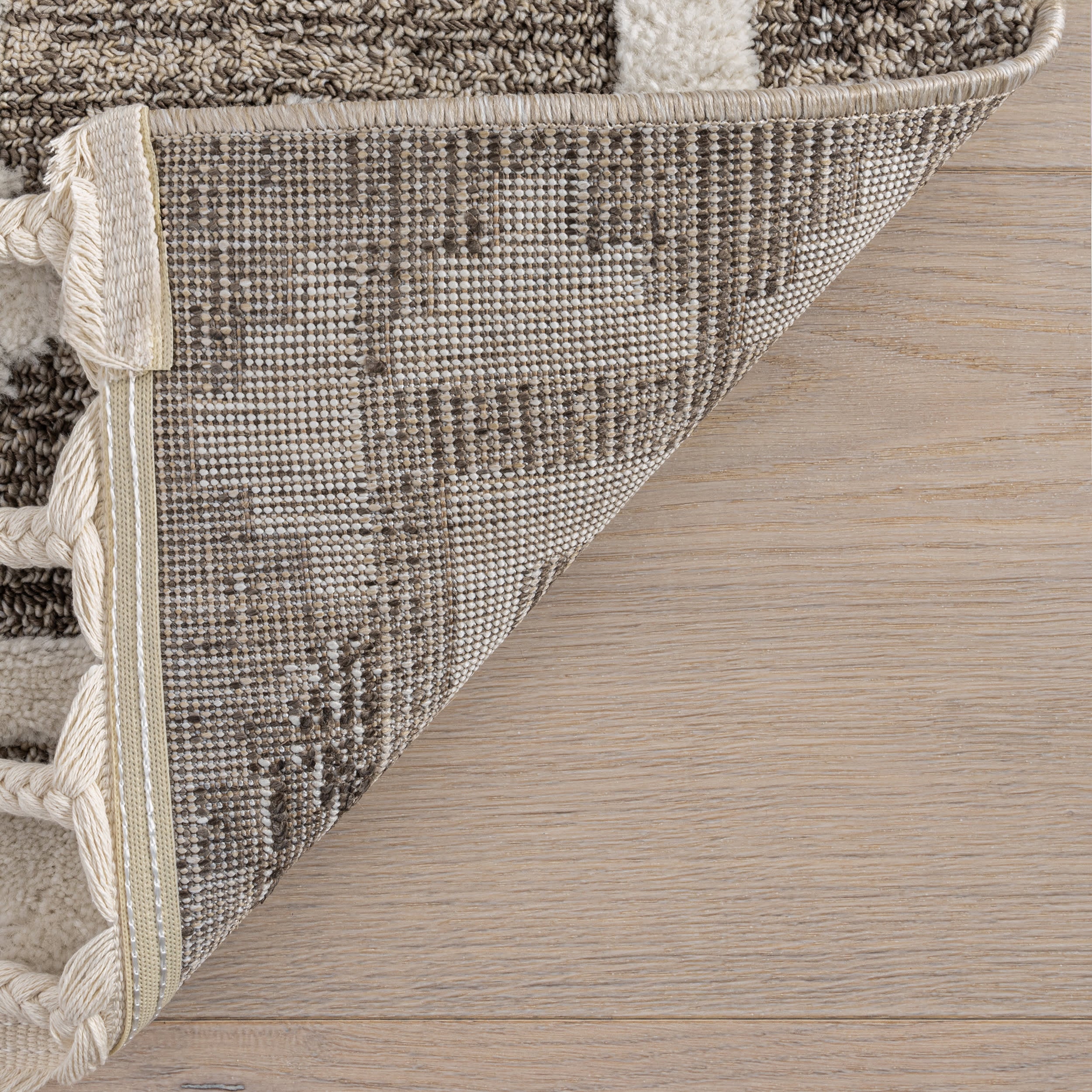 Audience Geometric Tasseled Rug | Beige - Image 6